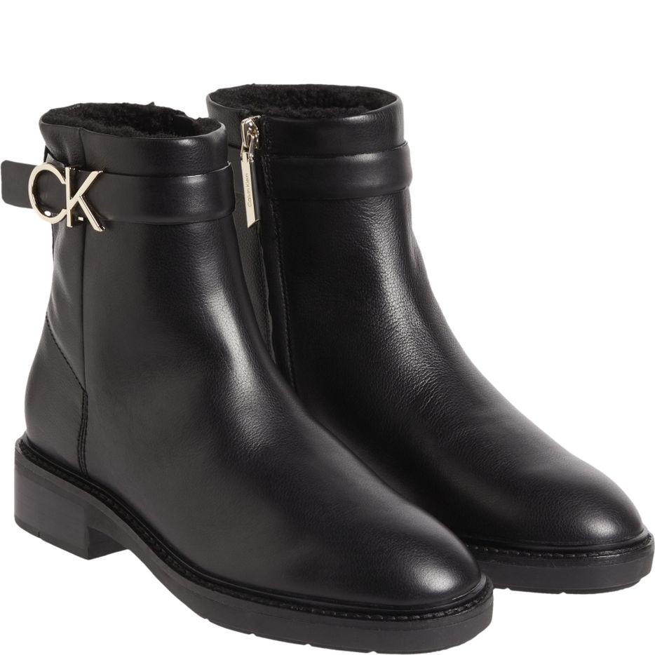 CALVIN KLEIN Aulinukai moterims, Juoda, RUBBER SOLE ANKLE BOOT HW 1