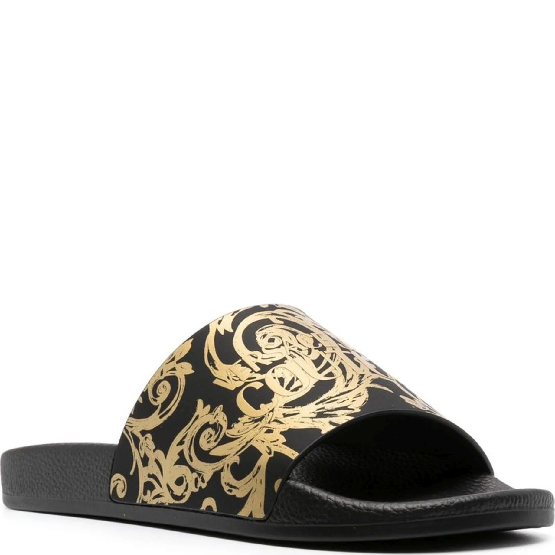 VERSACE JEANS CUTURE Šlepetės vyrams, Juoda, Fondo Slide Slippers 1