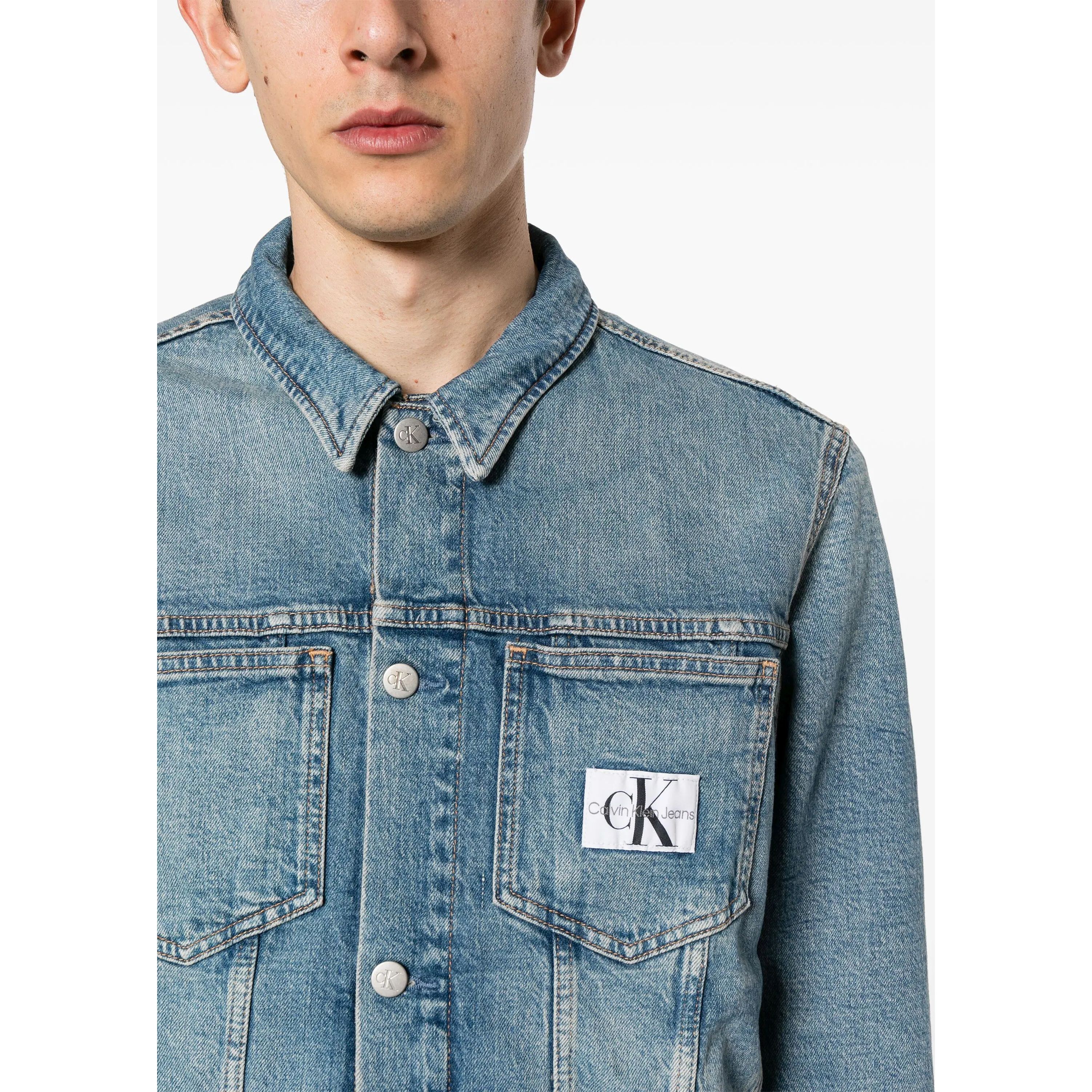 CALVIN KLEIN JEANS Džinsinis švarkas vyrams, Mėlyna, Trucker jacket 4