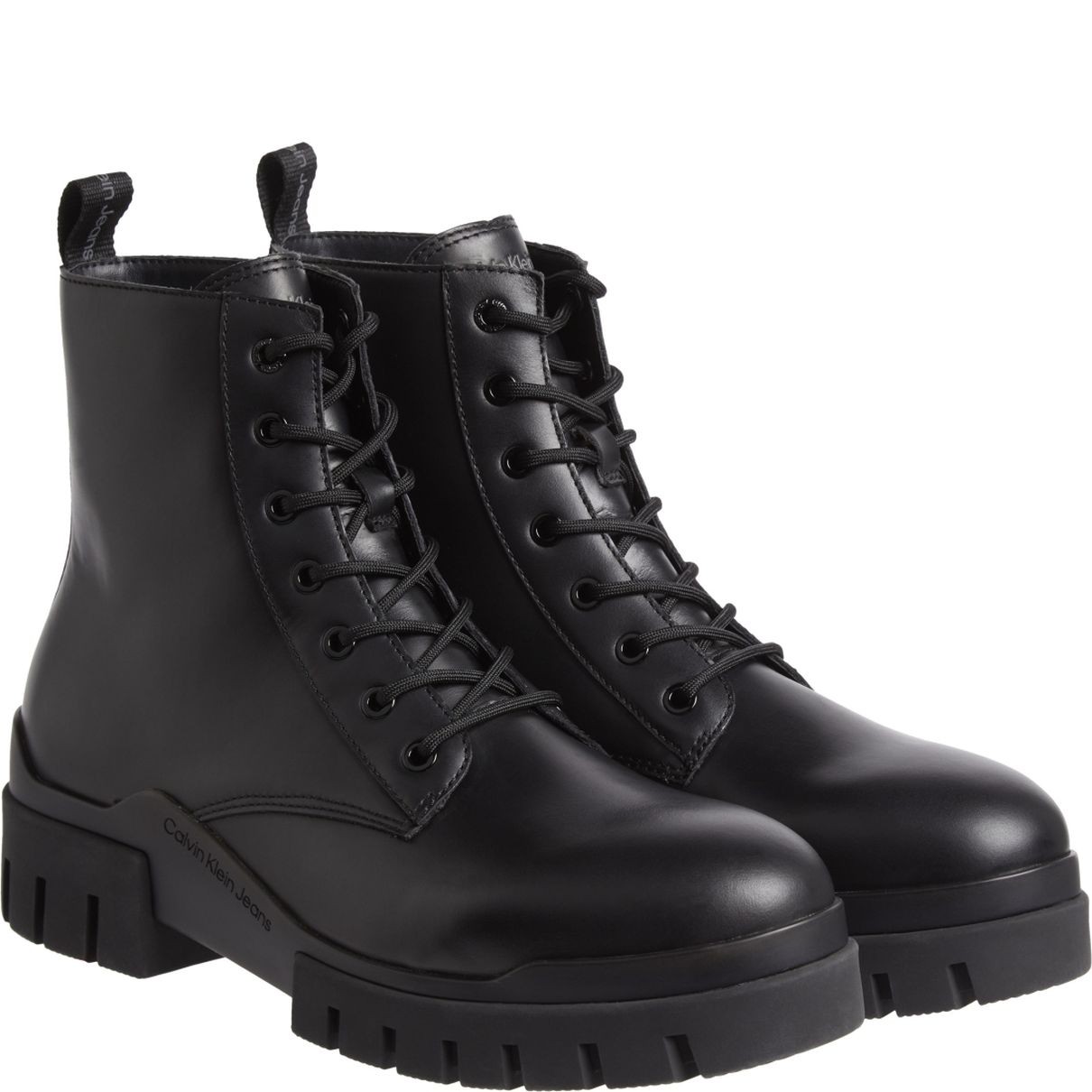 CALVIN KLEIN JEANS Aulinukai vyrams, Juoda, Combat laceup booties 1