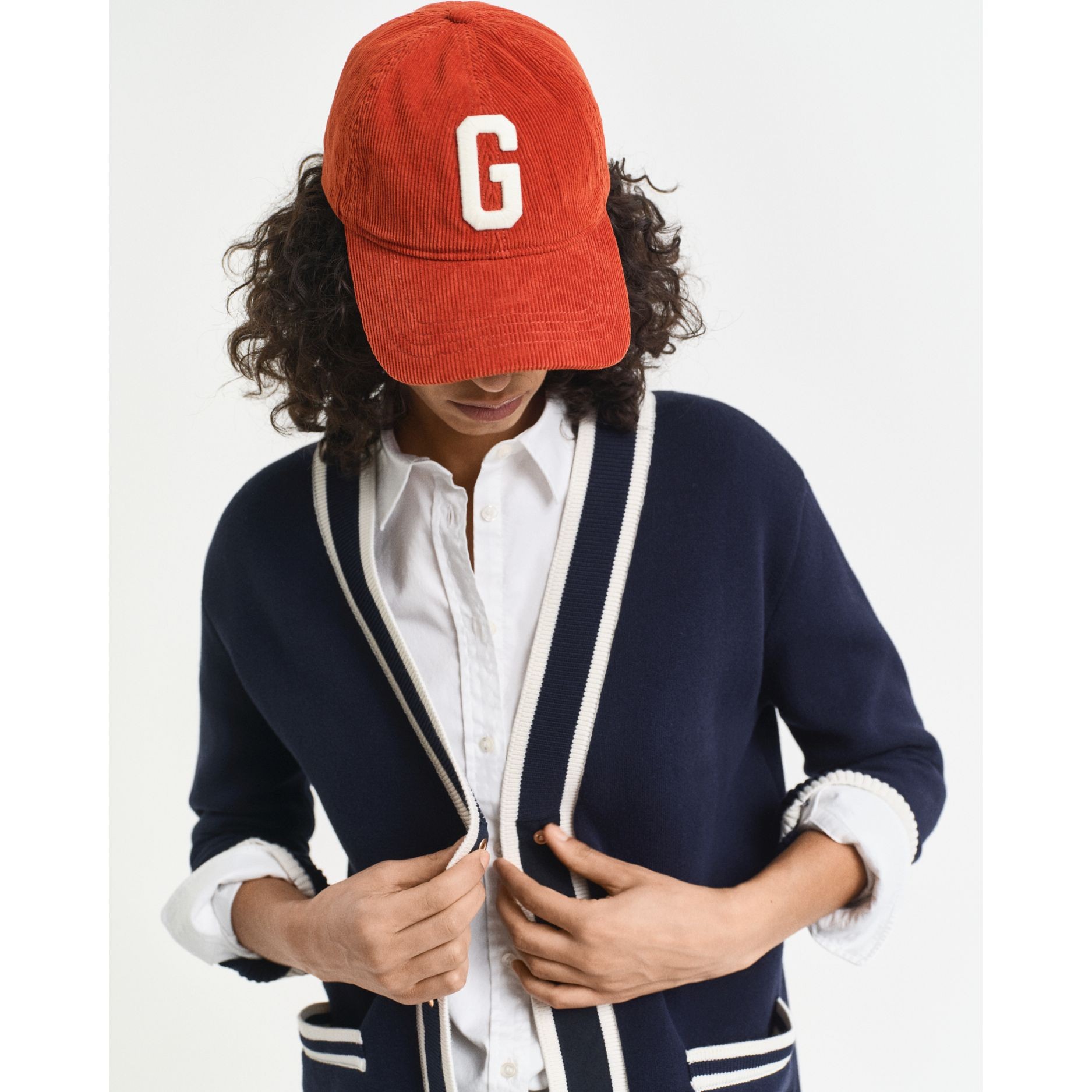 GANT Kardiganas moterims, Mėlyna, contrast knit cardigan 4
