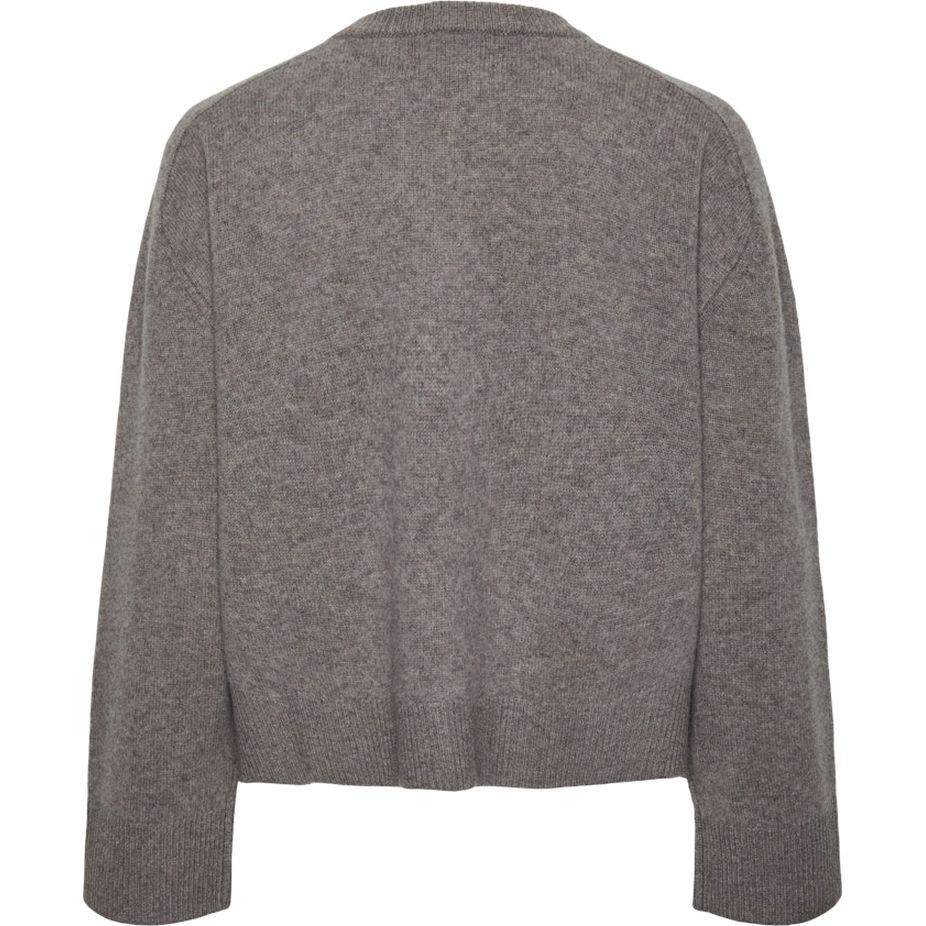 PIECES Kardiganas moterims, Gray, Nalia oneck wool knit cardigan 2