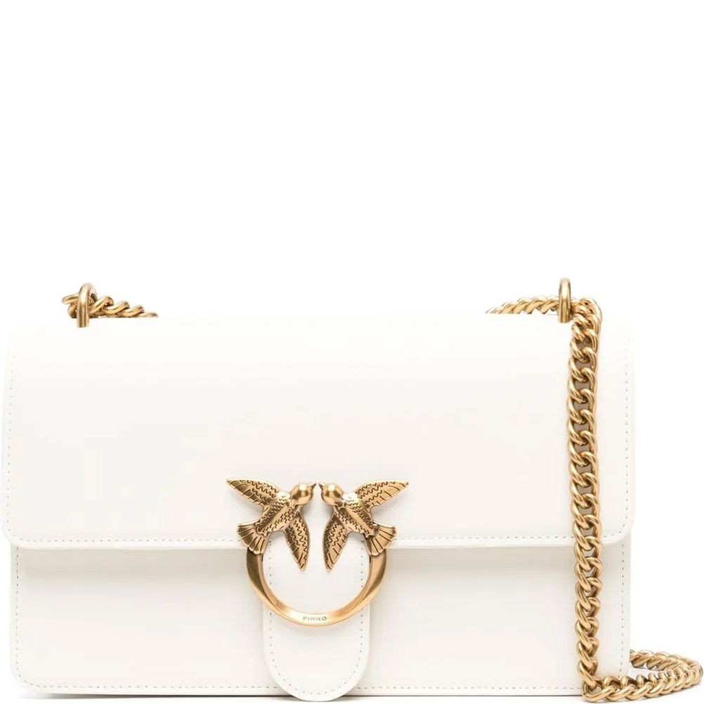 PINKO Rankinė per petį moterims, Balta, Love one classic crossbody bag 1