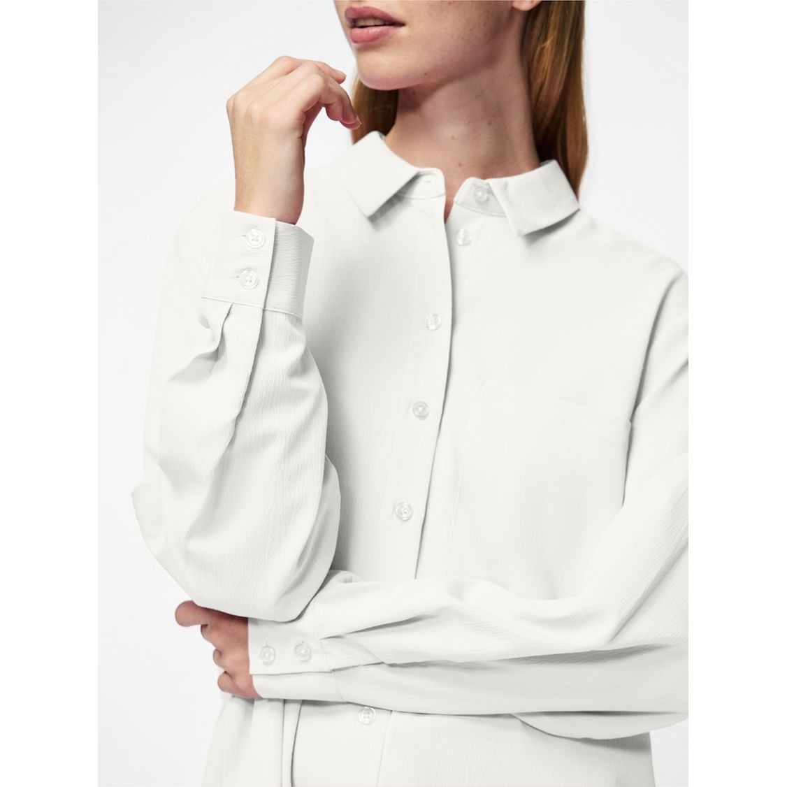 PIECES Marškiniai ilgomis rankovėmis moterims, Balta, Mei loose long shirt 6