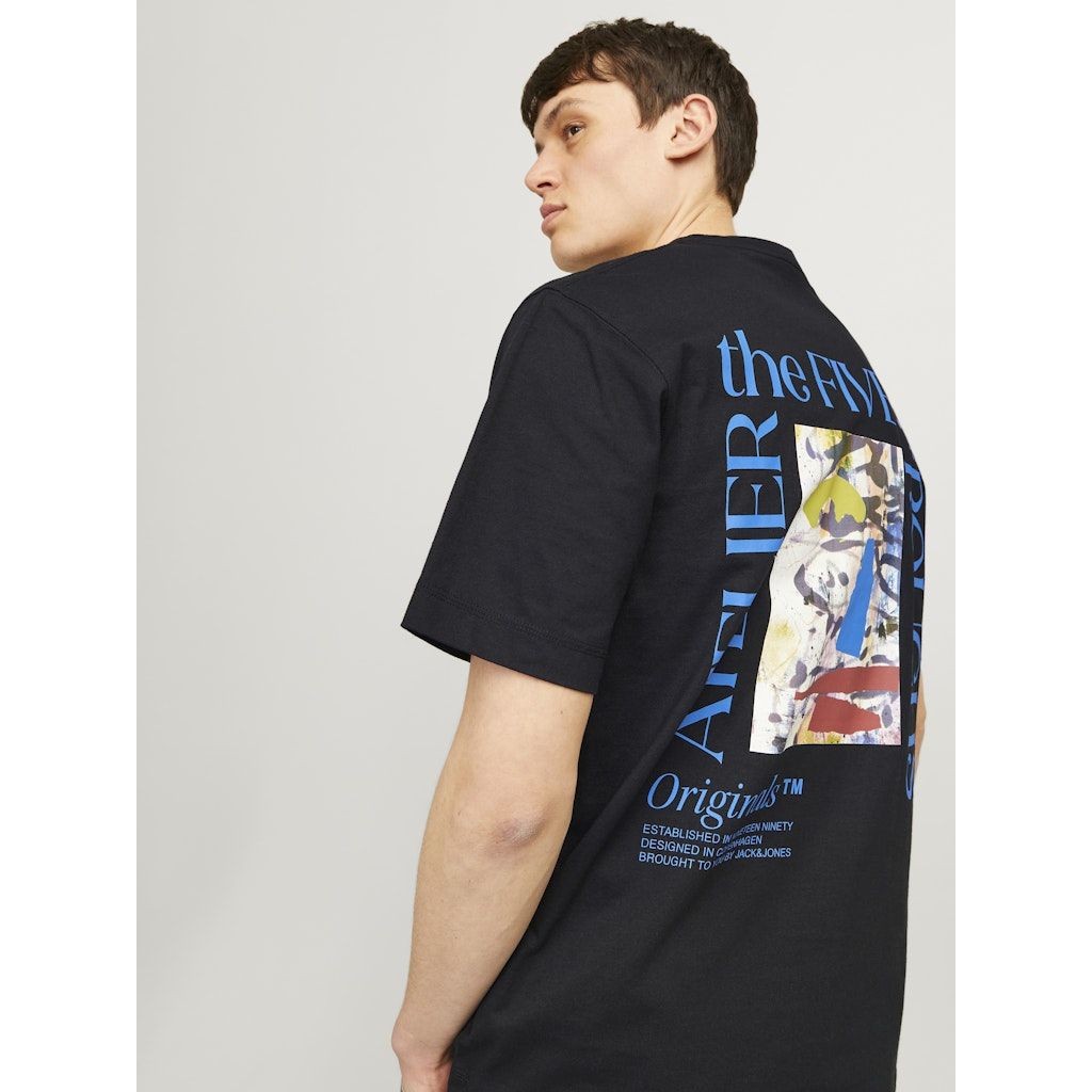 JACK & JONES Marškinėliai vyrams, Juoda, Brooklyn graphic back tee 7