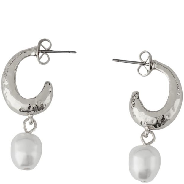 PIECES Auskarai moterims, Sidabrinė, PCNOKOLA HOOP EARRING