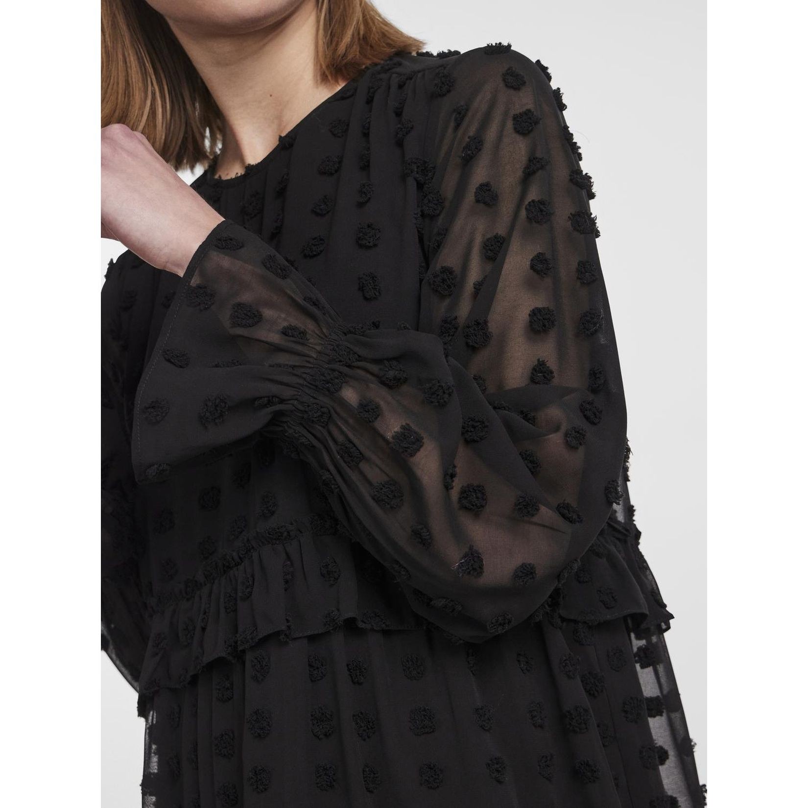 PIECES Midi suknelė moterims, Juoda, PCSYMMA LS DRESS 6