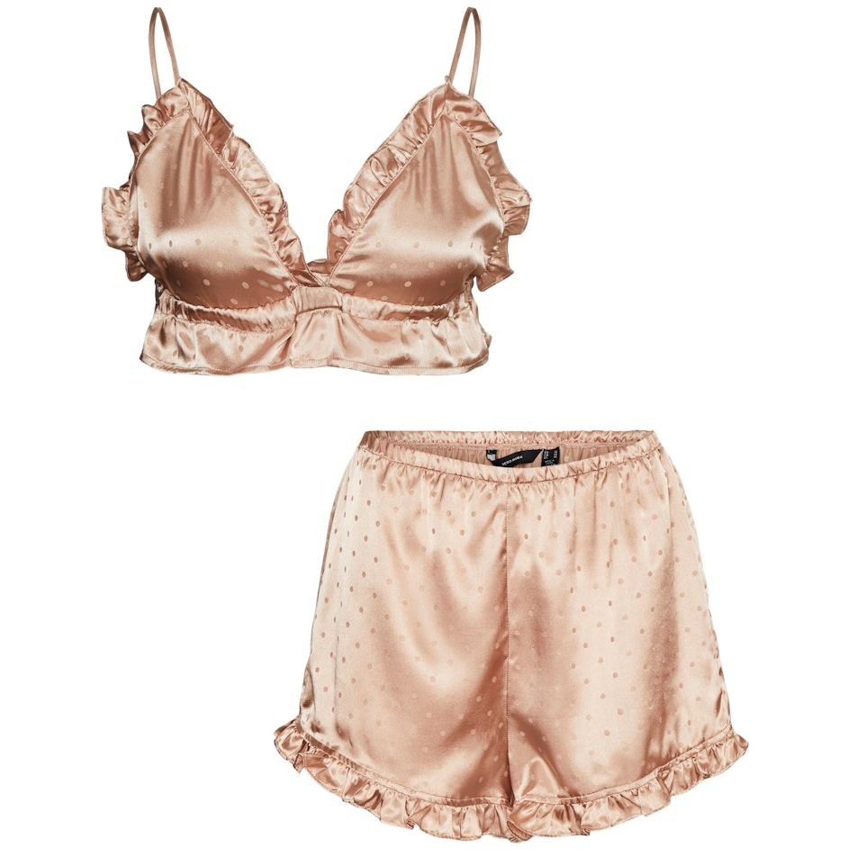 VERO MODA Naktiniai marškiniai moterims, Smėlio, VMGLACIER NIGHTWEAR S 1