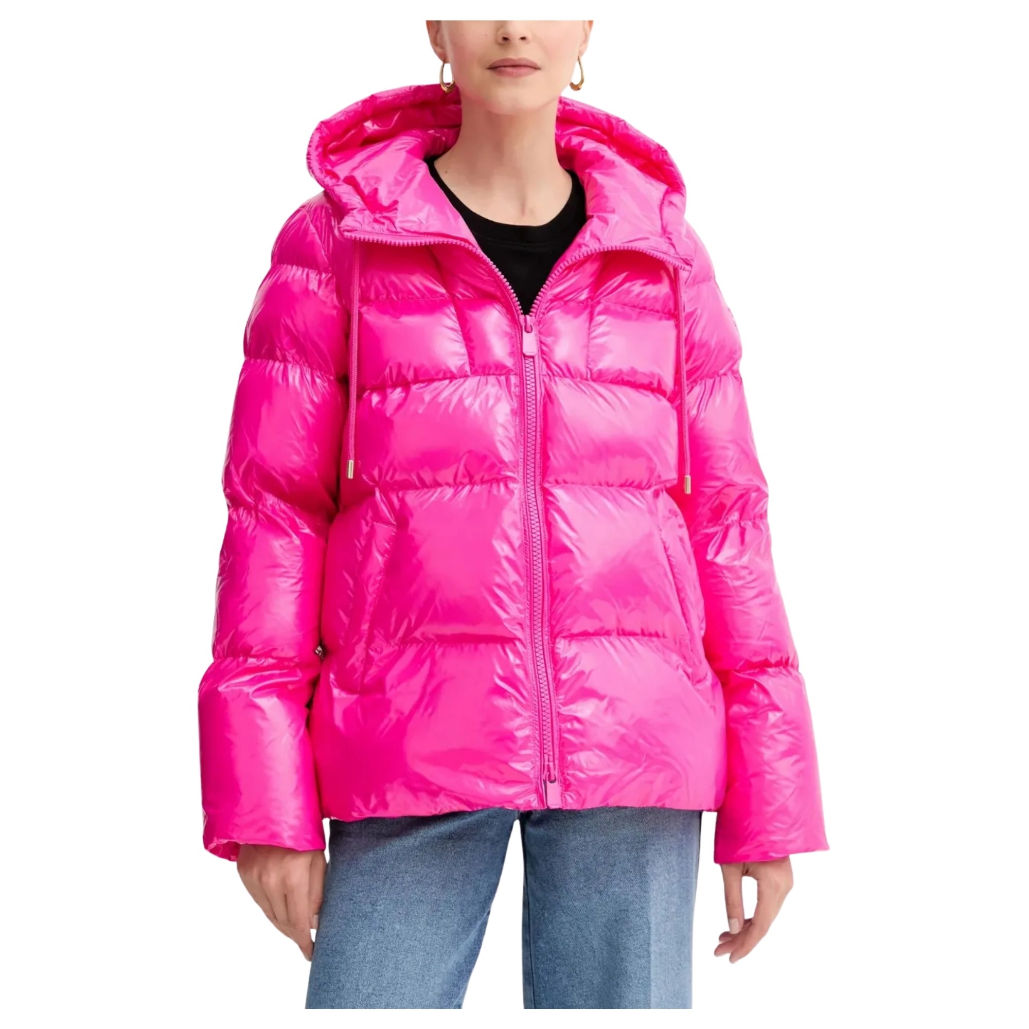 PINKO Pūkinė striukė moterims, Rožinė, Eleodoro caban 1