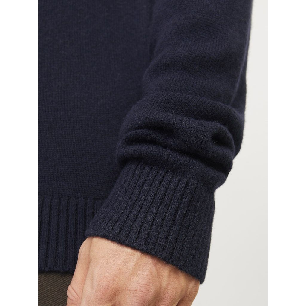 JACK & JONES Megztinis vyrams, Mėlyna, Lambs wool knit crew neck 5