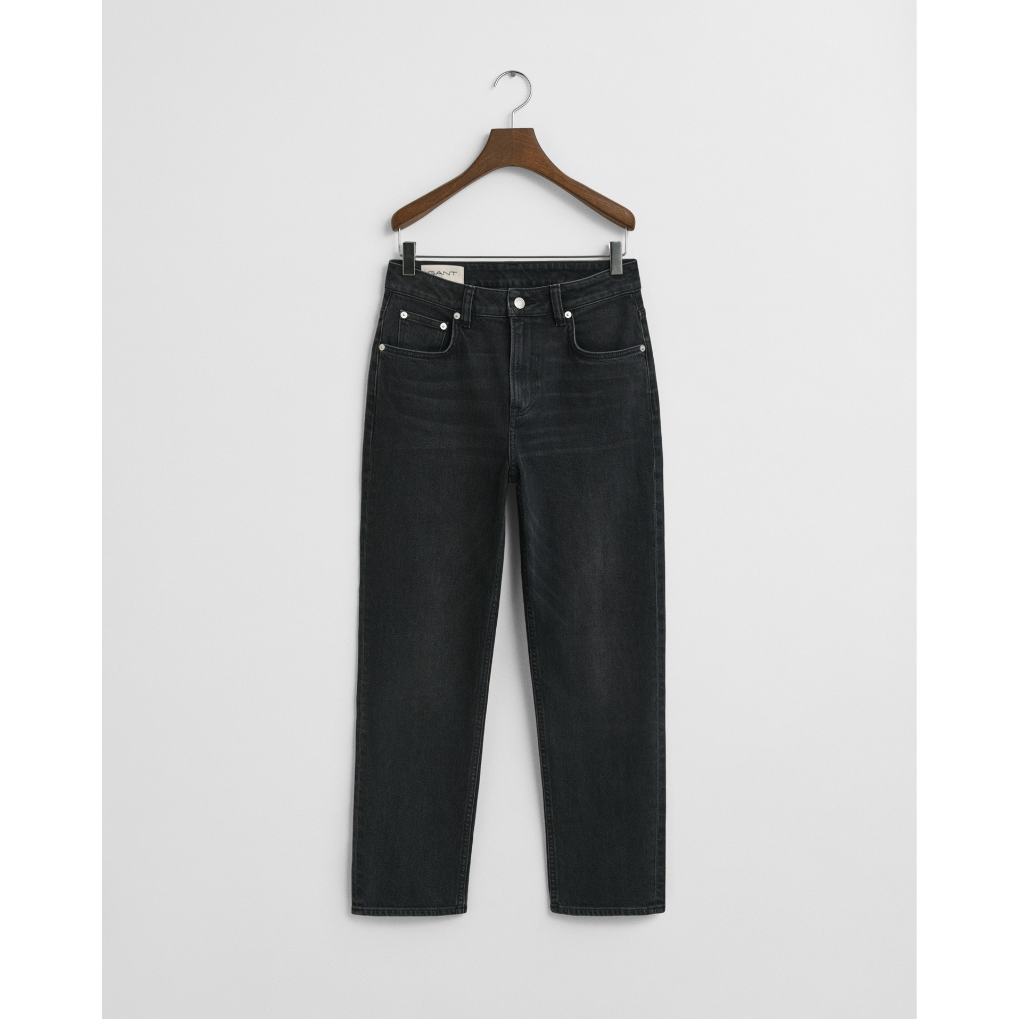 GANT Tiesūs džinsai moterims, Juoda, cropped straight stretch