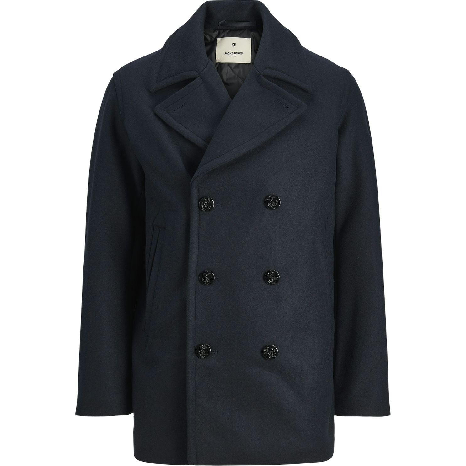 JACK & JONES Paltas vyrams, Mėlyna, Blu captain wool peacoat