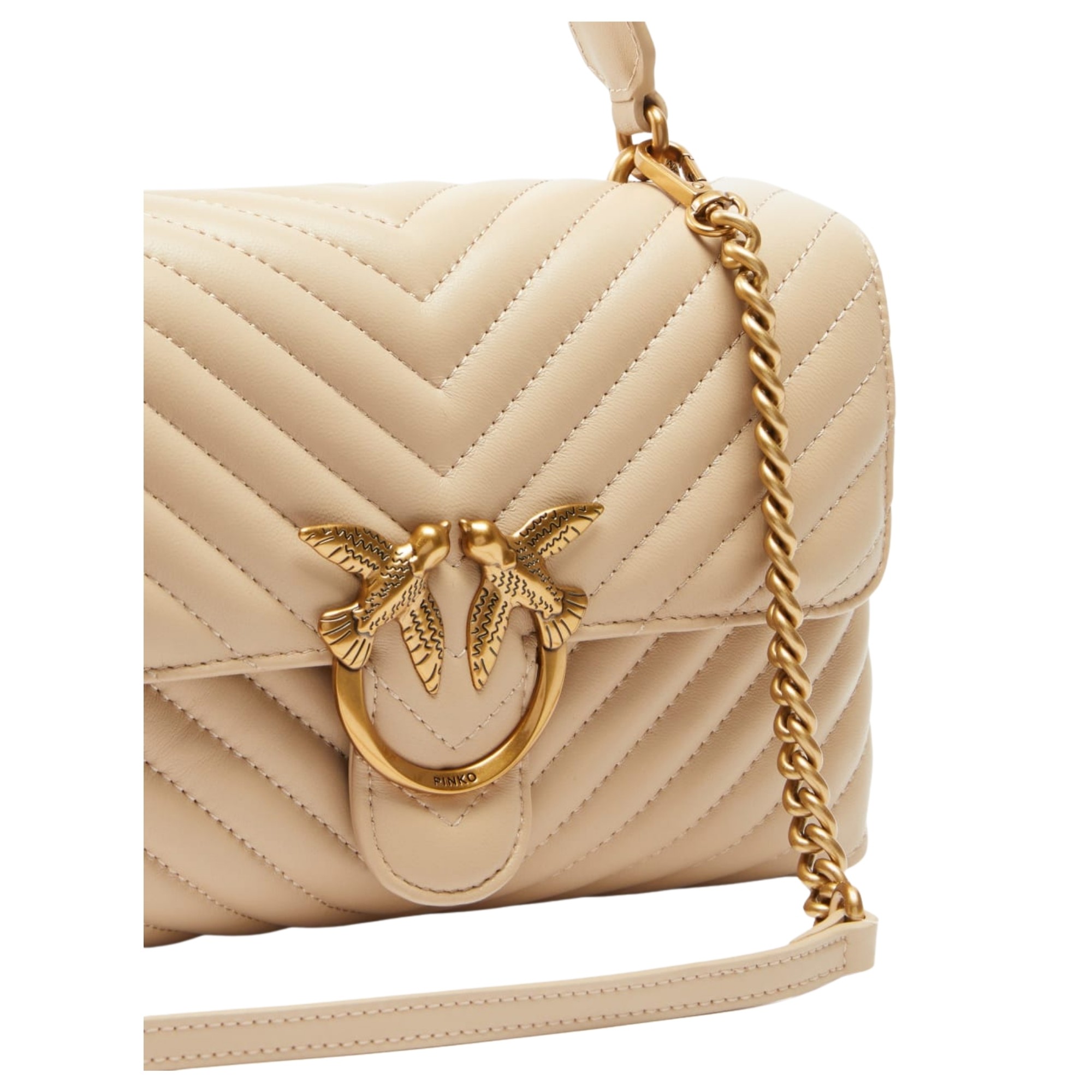 PINKO Pirkinių krepšys moterims, Smėlio, Love tote bags 3