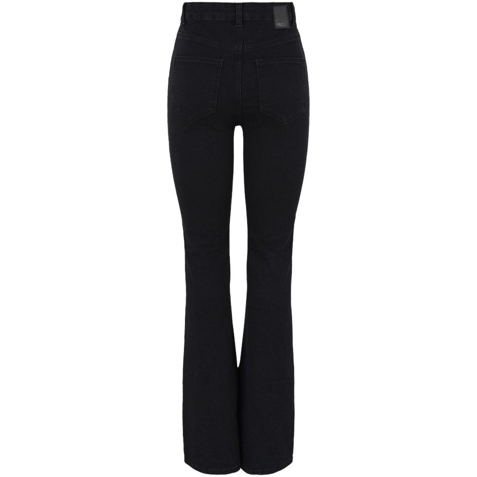 PIECES Platėjantys džinsai moterims, Juoda, PCPEGGY FLARED HW JE 2