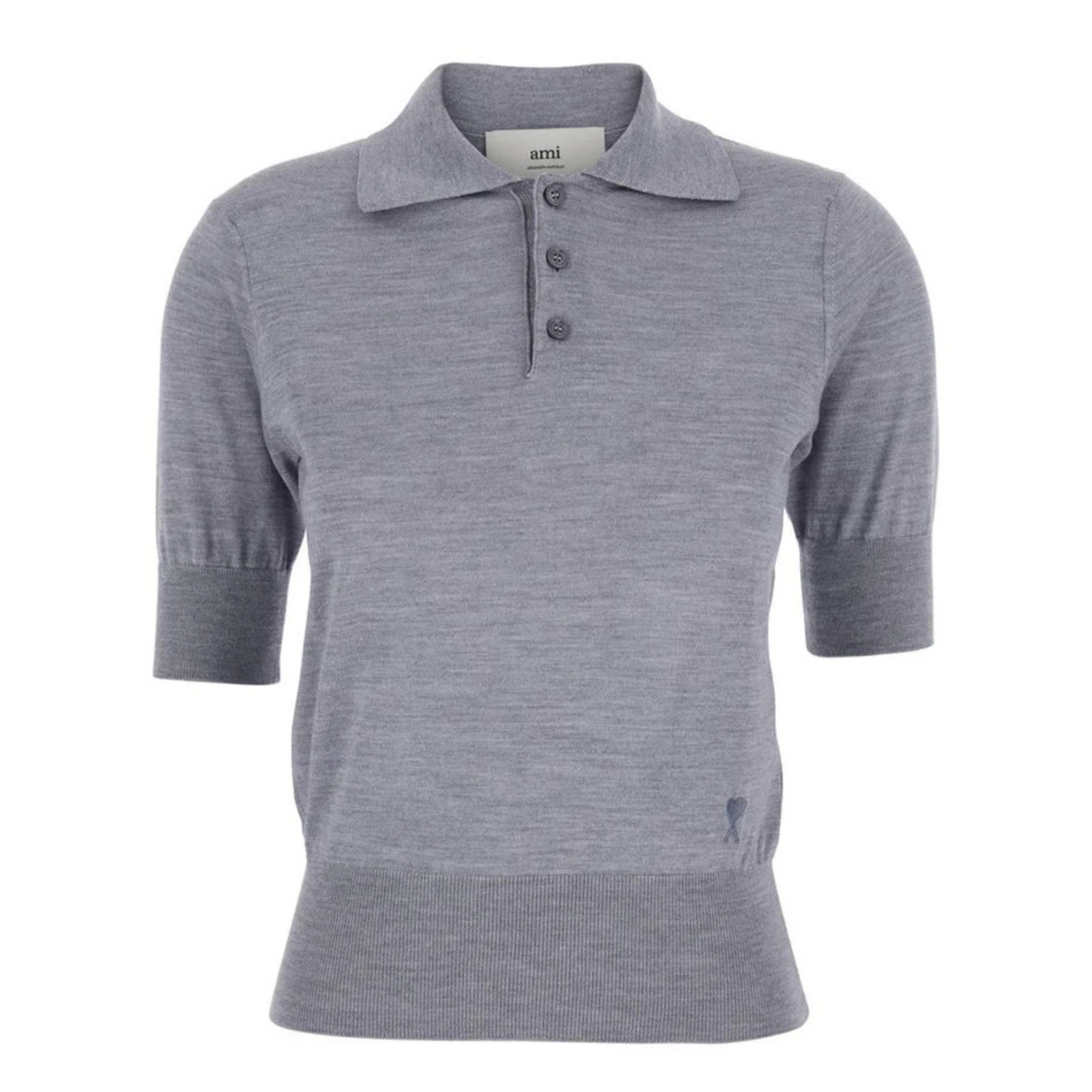 AMI PARIS Polo marškiniai trumpos rank. moterims, Pilka, Ami de coeur polo 1