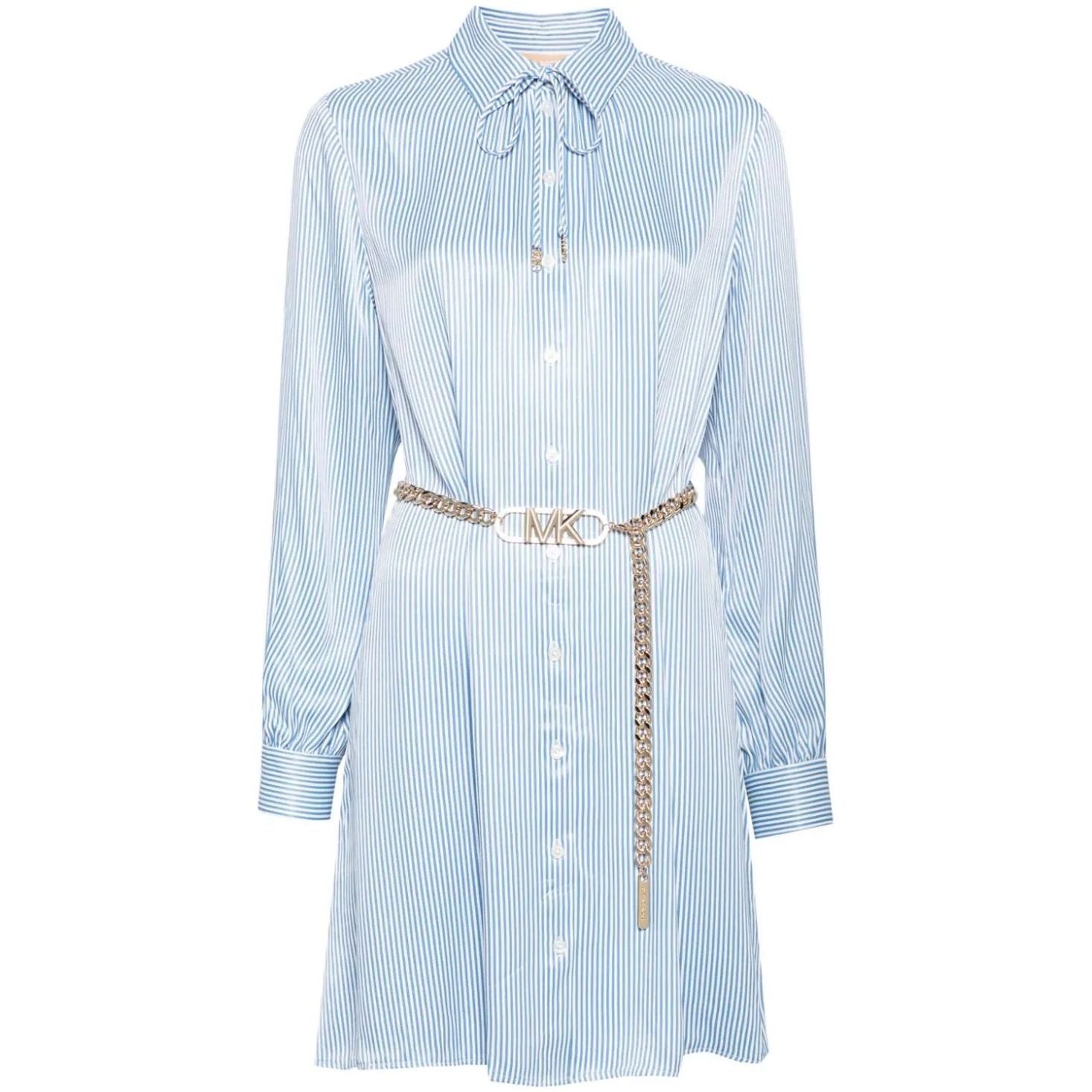 MICHAEL KORS Midi suknelė moterims, Mėlyna, Gphc ladder pinestr dress 1