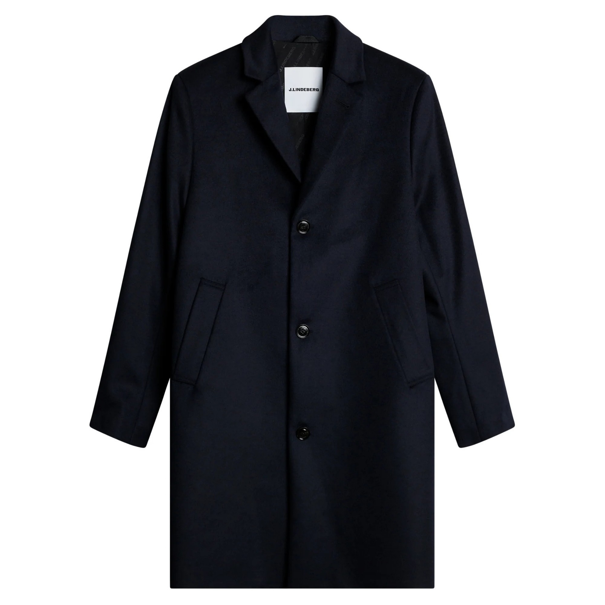 J.LINDEBERG Paltas vyrams, Mėlyna, August melton cashmere coat 1