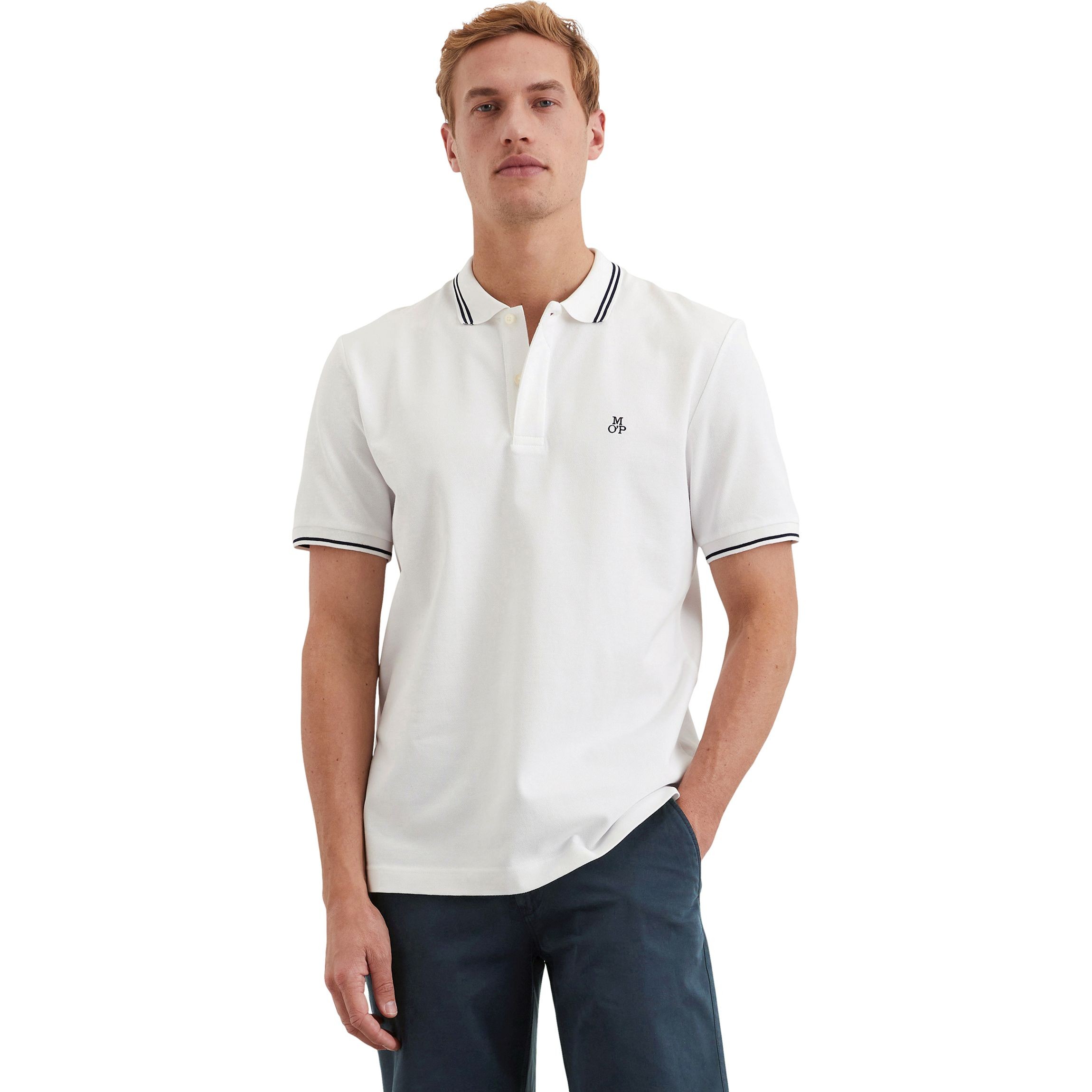 MARC O'POLO Polo marškiniai trumpos rank. vyrams, Balta, Polo short 523223053054 2