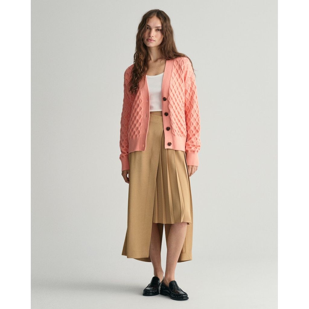 GANT Kardiganas moterims, Rožinė, TEXTURED KNIT CARDIGAN 5