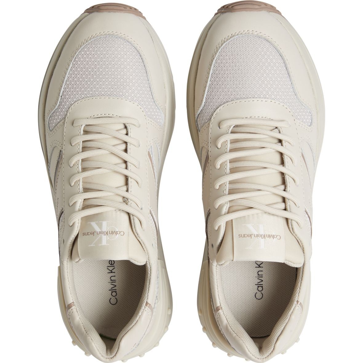 CALVIN KLEIN JEANS Sportiniai bateliai moterims, Smėlio, CHUNKY SNEAKER RIBBON W 3