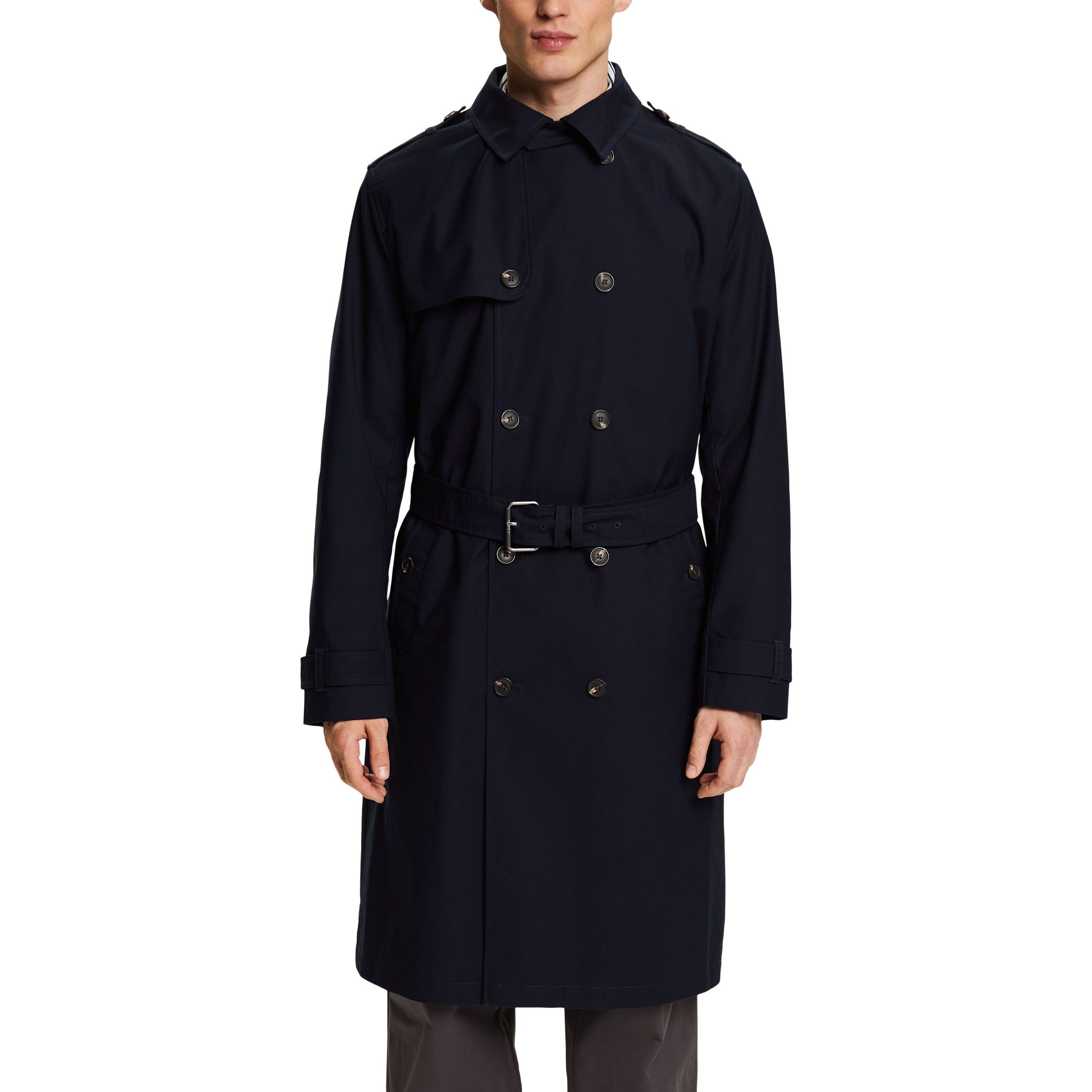 ESPRIT Paltas vyrams, Mėlyna, Belted Trench Coat 2