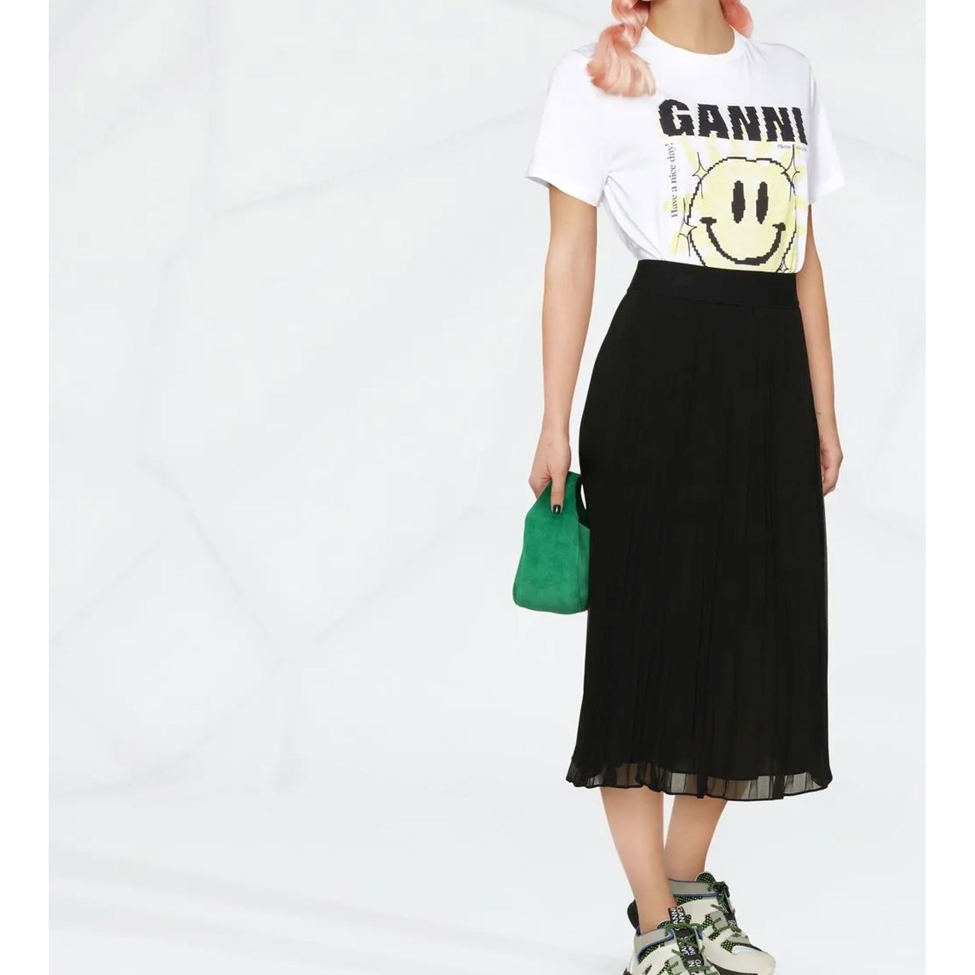 DKNY Maxi sijonas moterims, Juoda, Pull on pleated maxi skirt 2