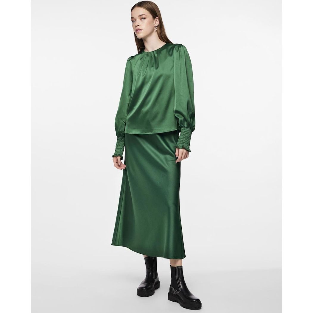 PIECES Midi sijonas moterims, Žalia, PCNORELLA HW ANKLE 5