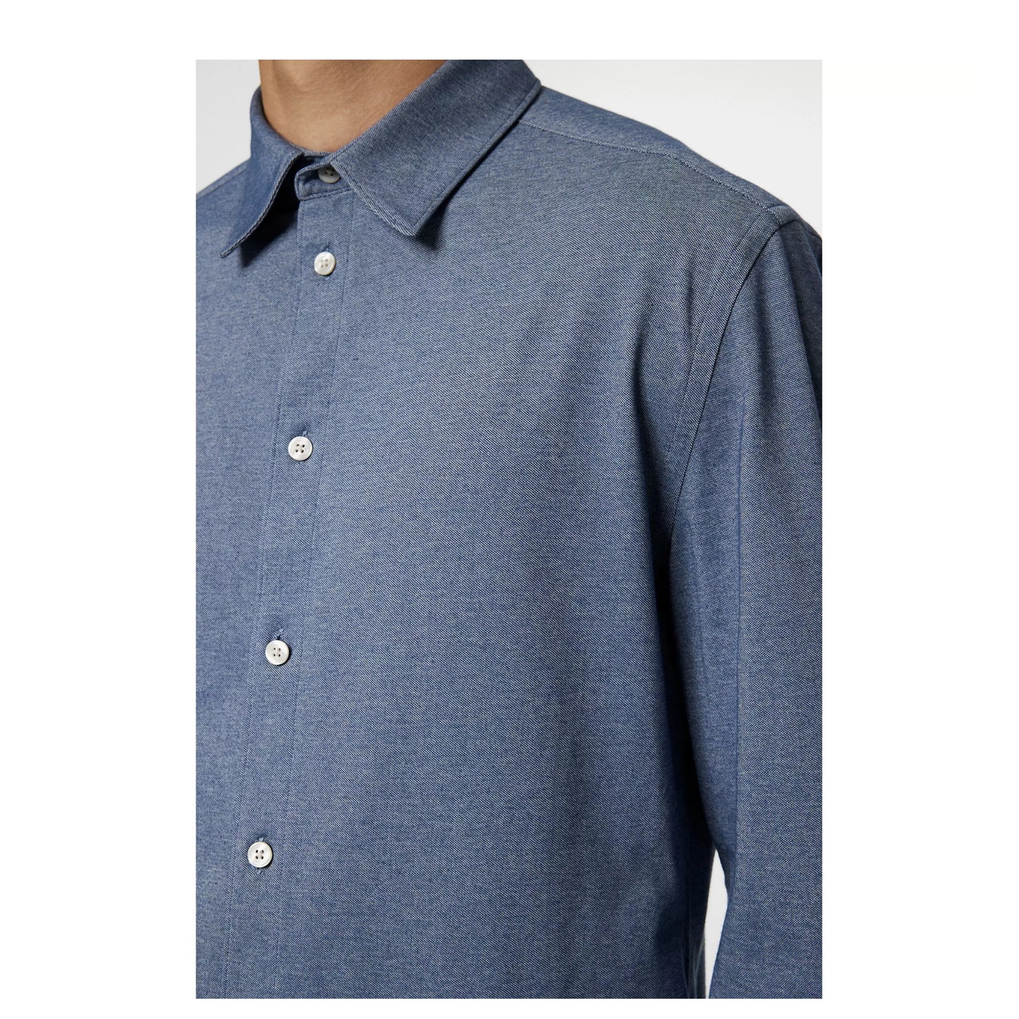 J.LINDEBERG Marškiniai ilgomis rankovėmis vyrams, Mėlyna, Marlon pique jersey shirt 2