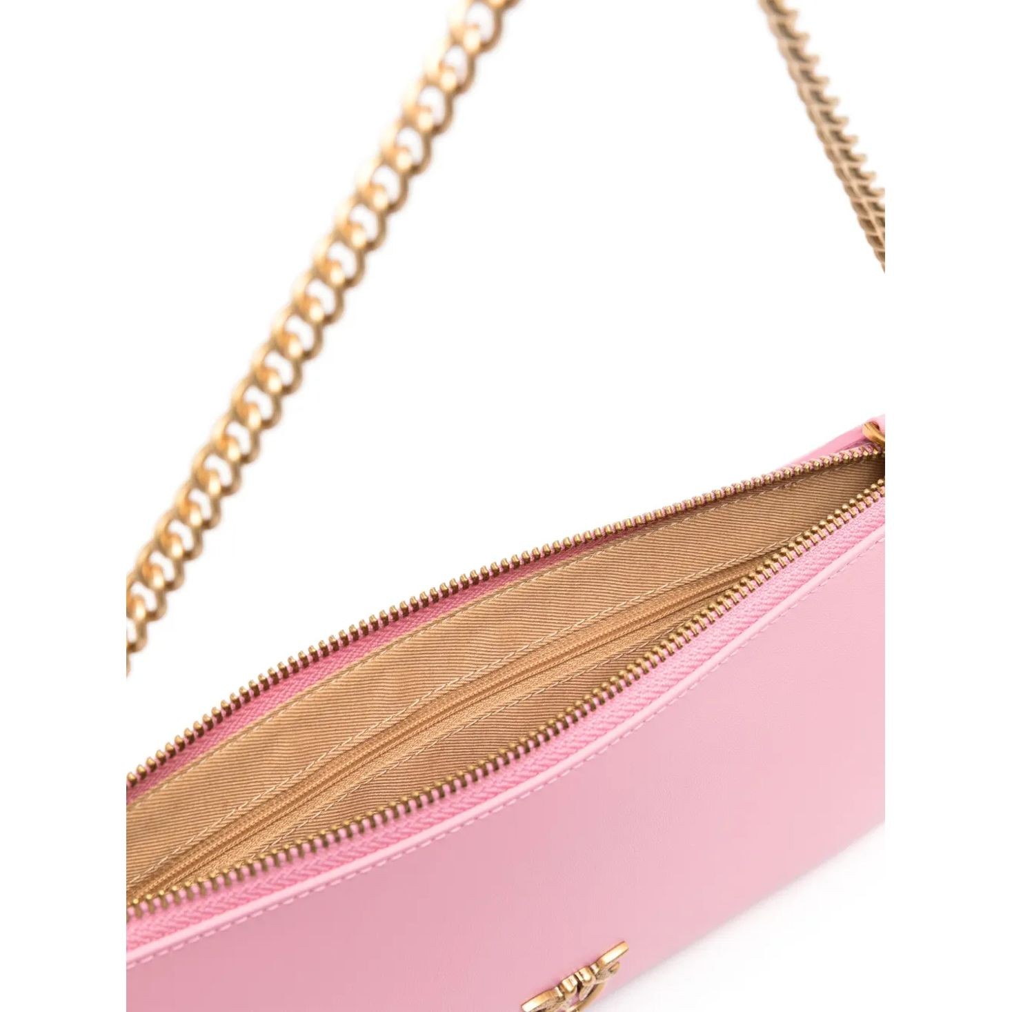 PINKO Rankinė per petį moterims, Rožinė, Love birds-plaque shoulder bag 4