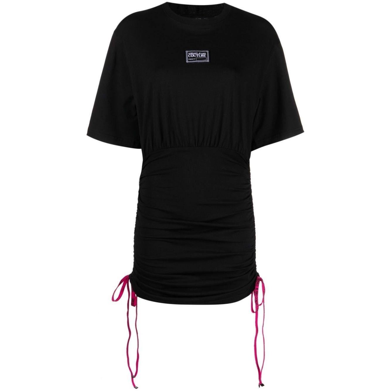 VERSACE JEANS CUTURE Mini suknelė moterims, Juoda, Jersey dress