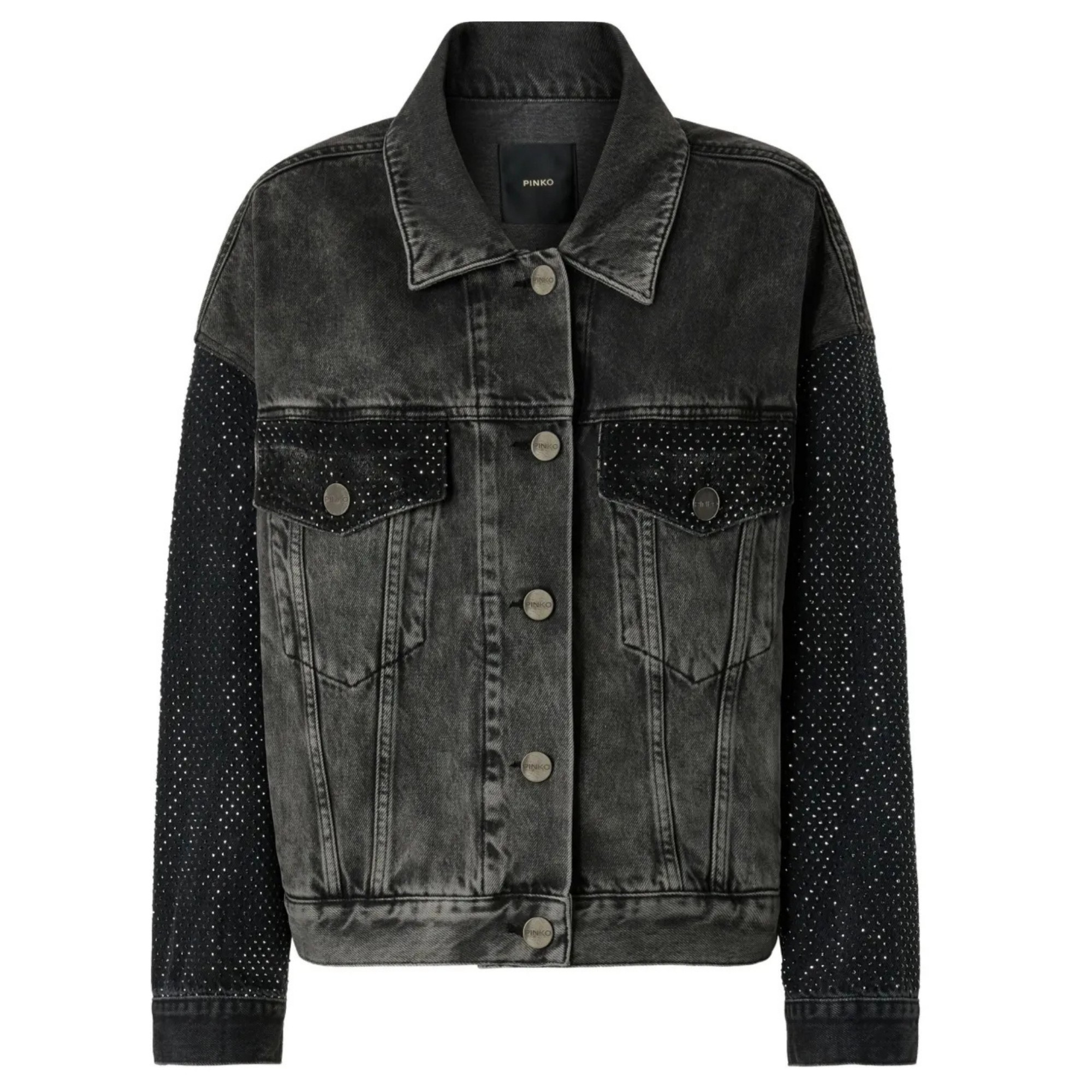 PINKO Džinsinis švarkas moterims, Pilka, Gaborone jacket 1