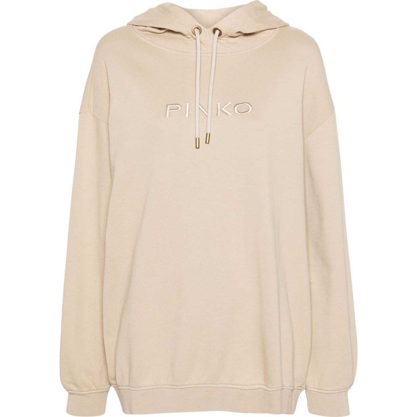 PINKO Džemperis moterims, Kūno, Logo-embroidered cotton hoodie