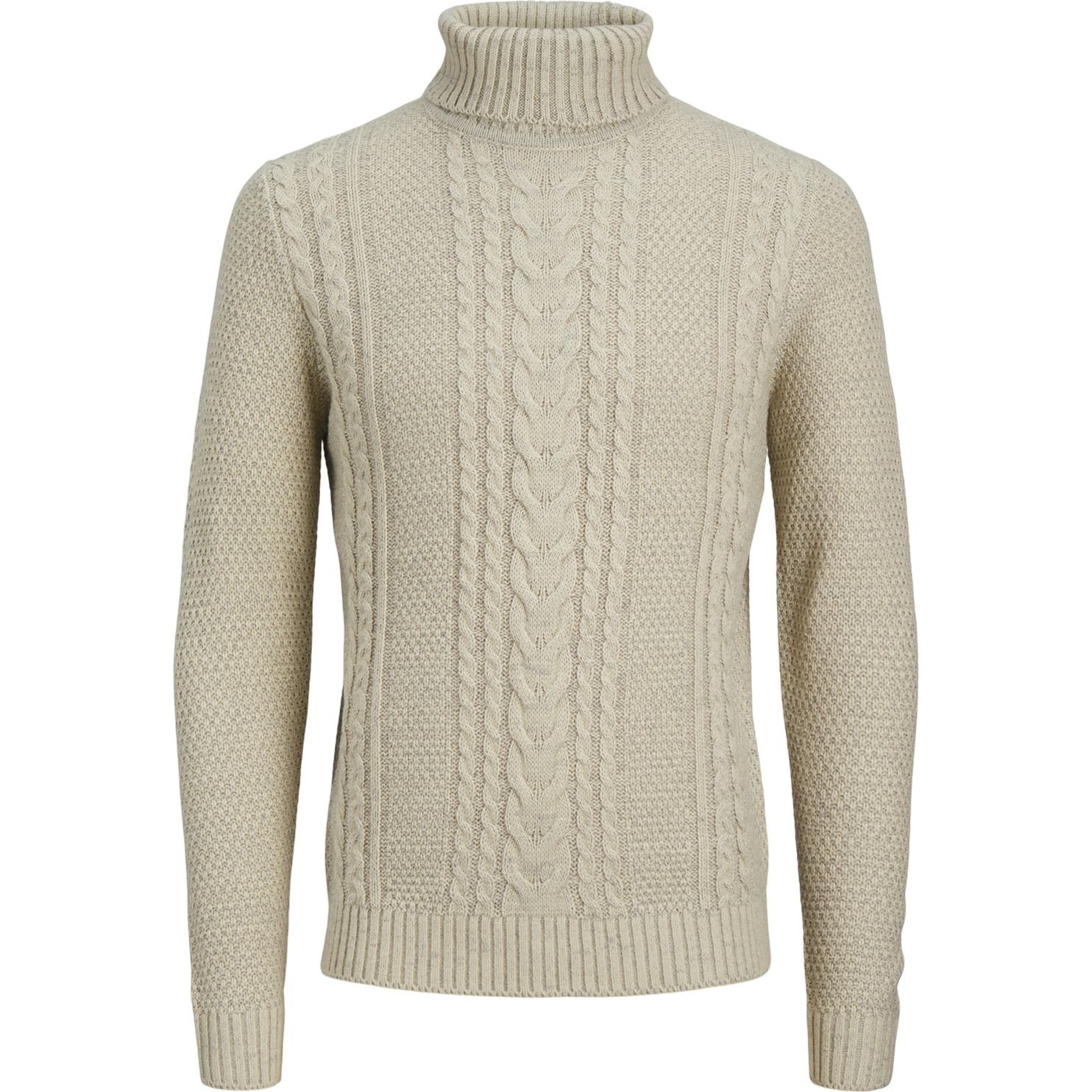 JACK & JONES Megztinis su kaklu vyrams, Balta, Craig knit roll neck 1
