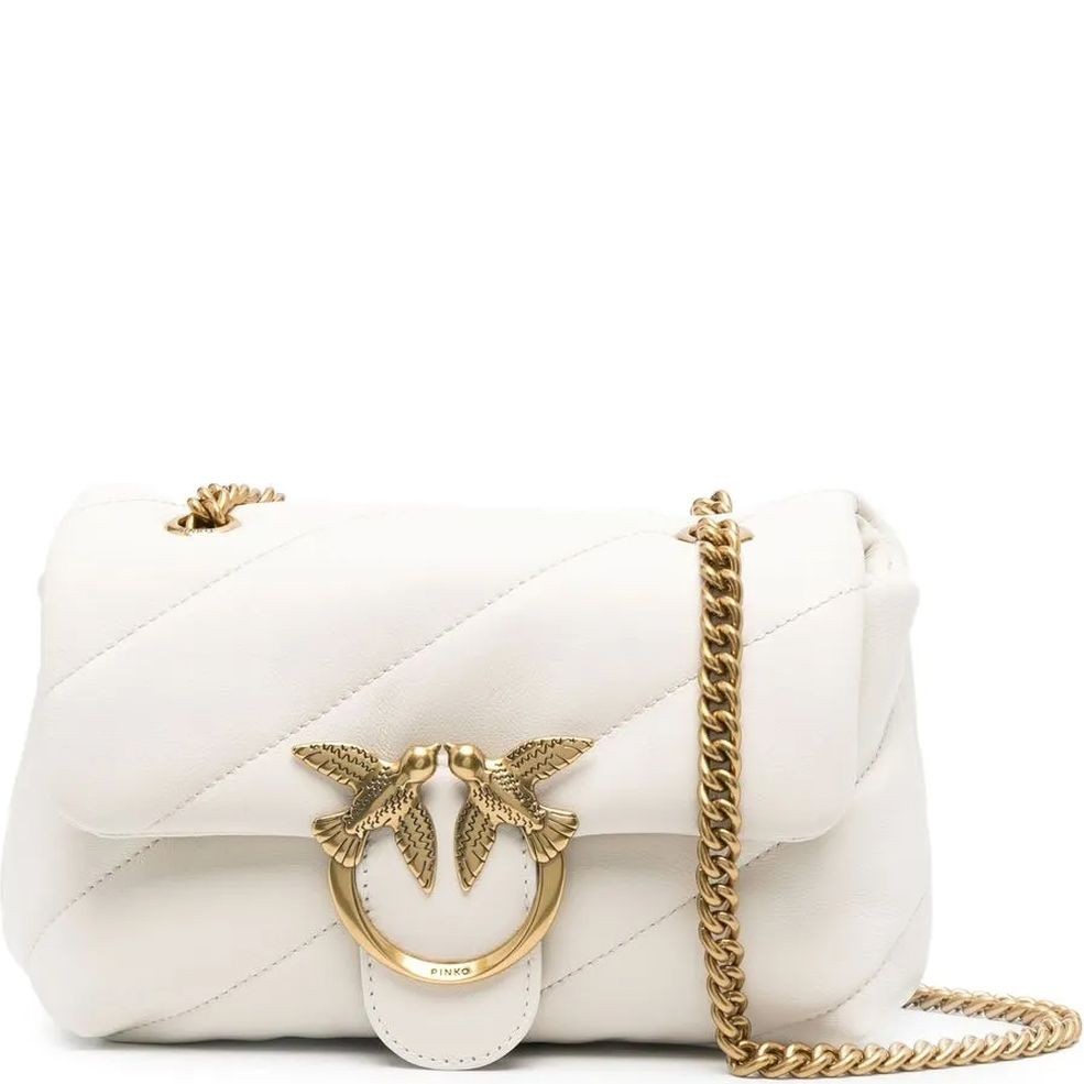 PINKO Rankinė per petį moterims, Balta, Love puff mini bag 1