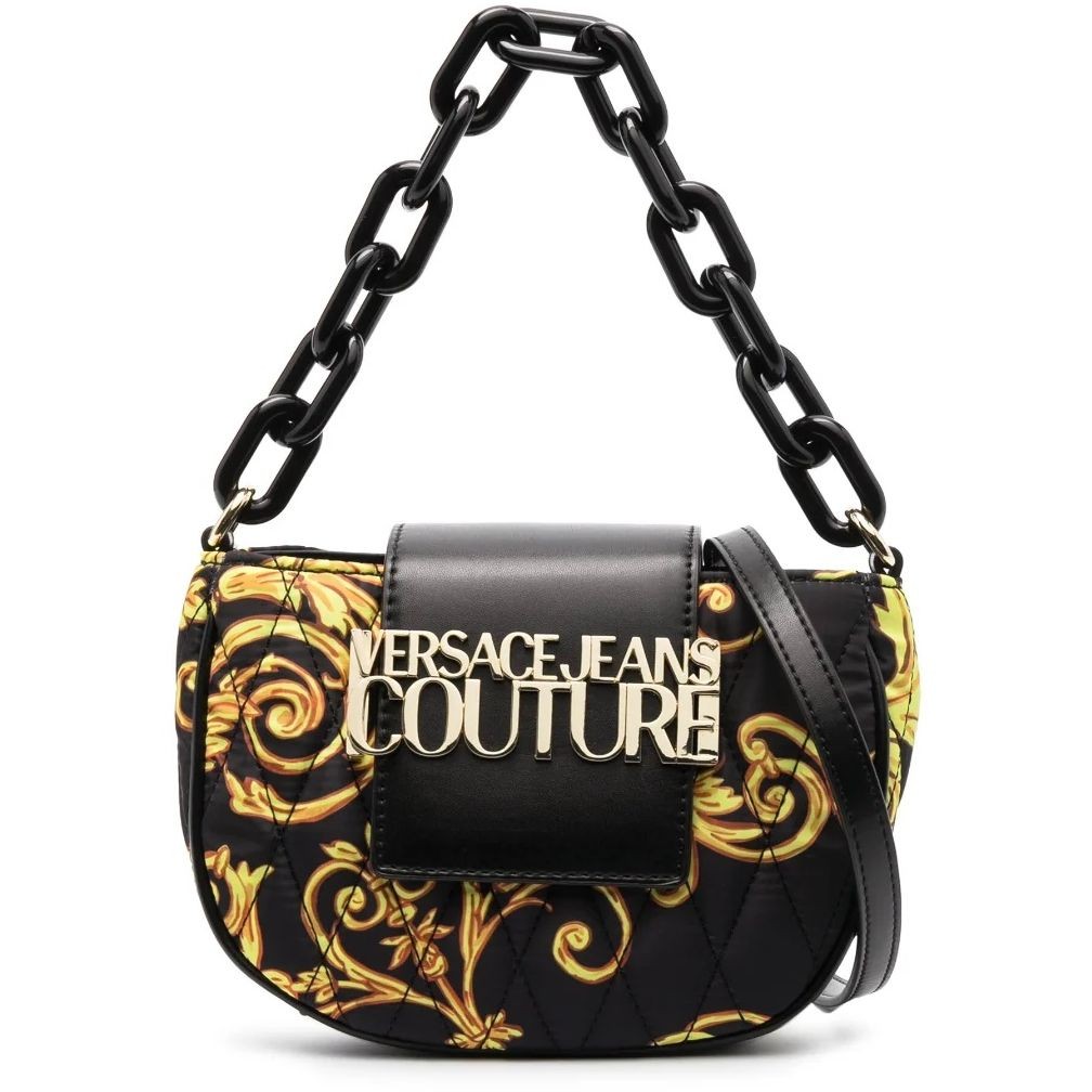 VERSACE JEANS CUTURE Rankinė - moterims, BLACK/GOLD, Range b - logo loop handbag 1