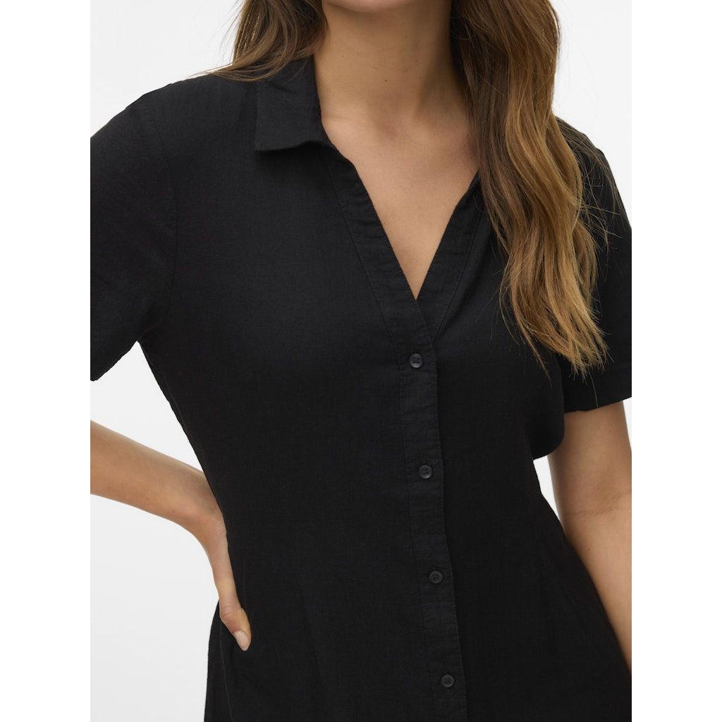 VERO MODA Maxi suknelė moterims, Juoda, Linn dress 3