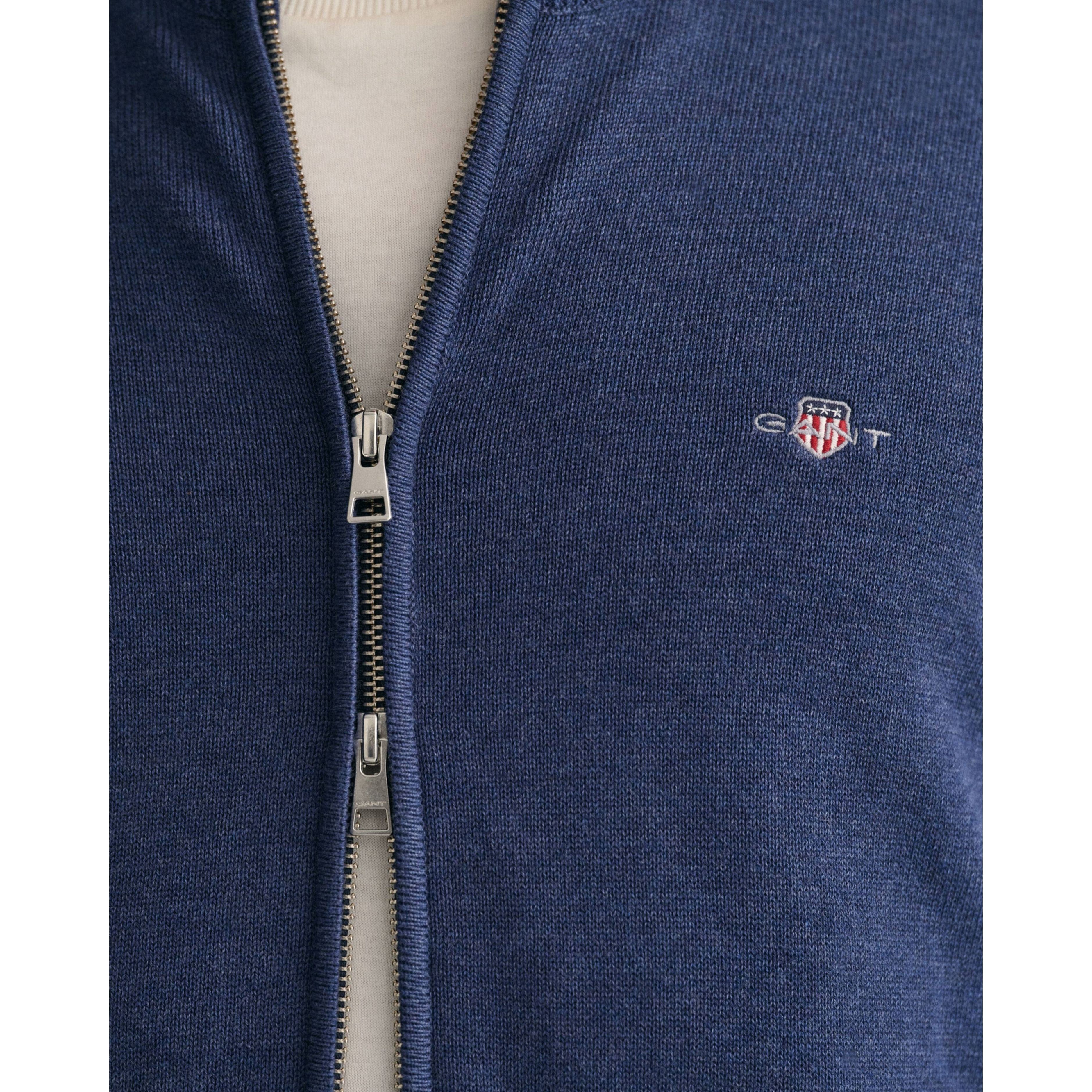 GANT Kardiganas vyrams, Mėlyna, CASUAL COTTON ZIP 4