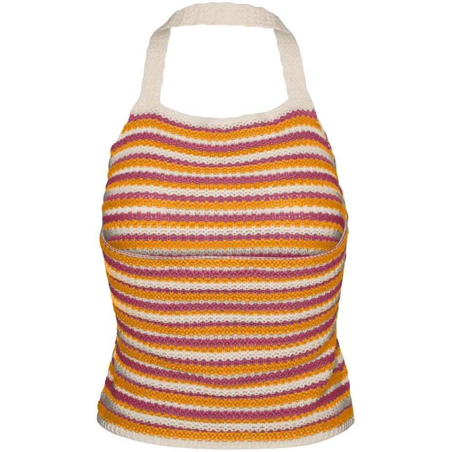 NOISY MAY Megztinis moterims, Geltona, NMDEE S/L HALTER NECK 2