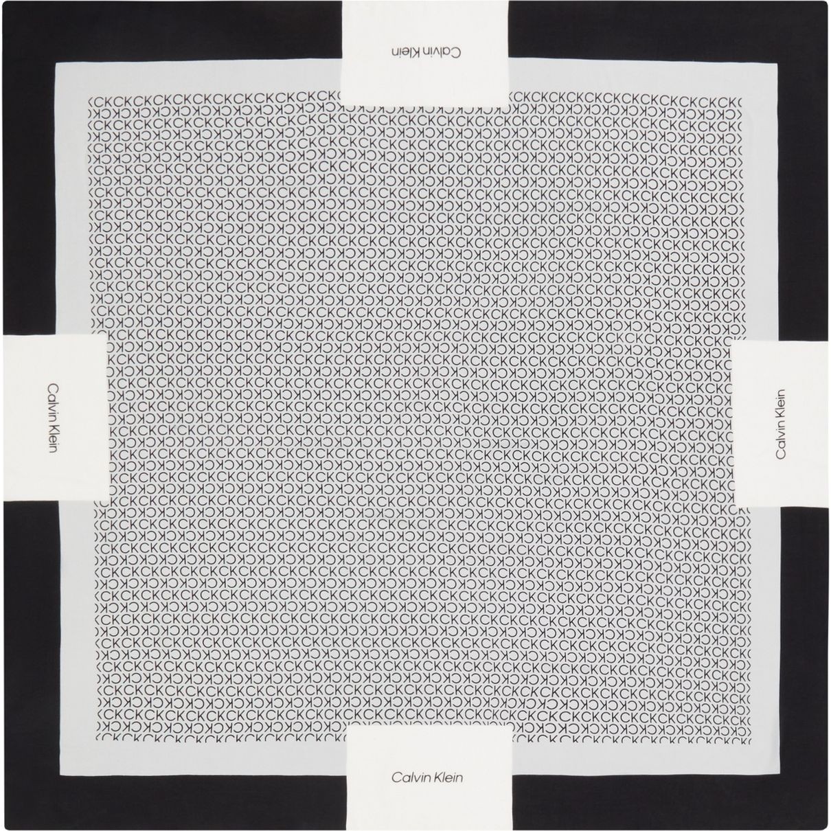 CALVIN KLEIN Skara moterims, Juoda, Geo minimal scarf 130x130 1