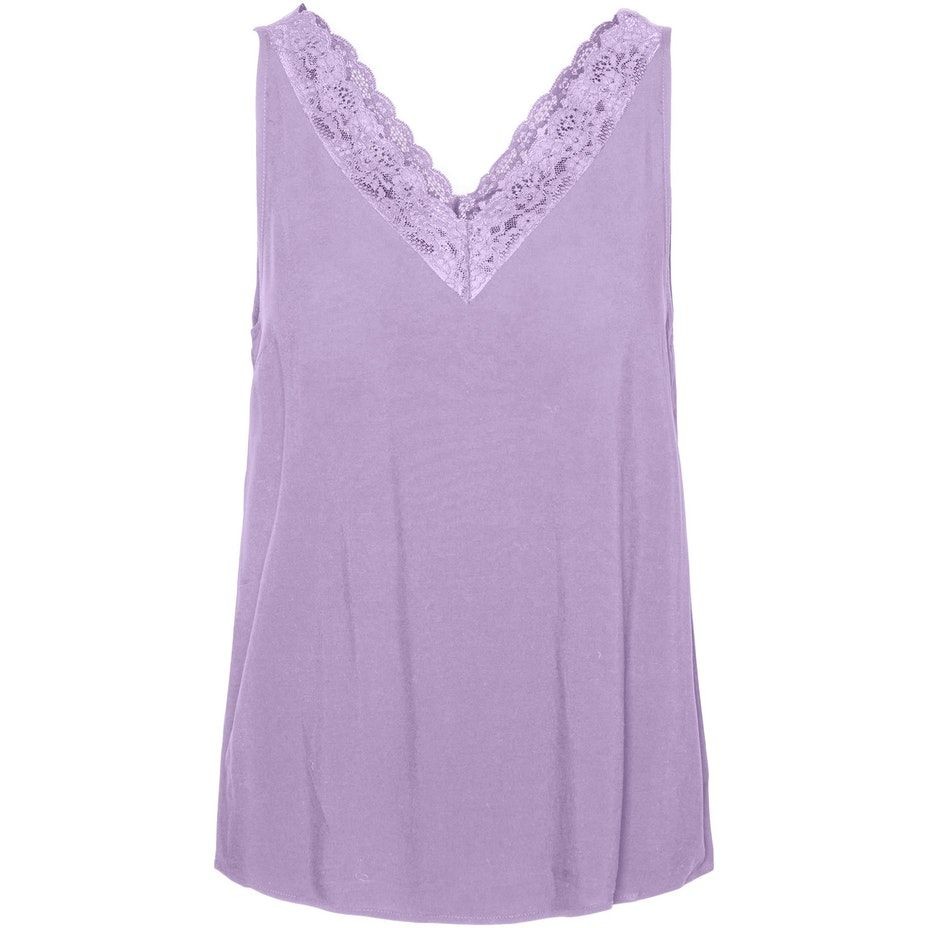 VERO MODA Palaidinės moterims, Violetinė, VMASTA LACE V-NECK SI