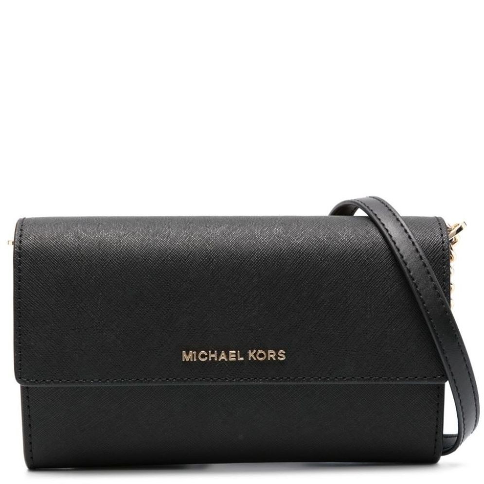 MICHAEL KORS Rankinė per petį moterims, Juoda, Lg frame wallet 1