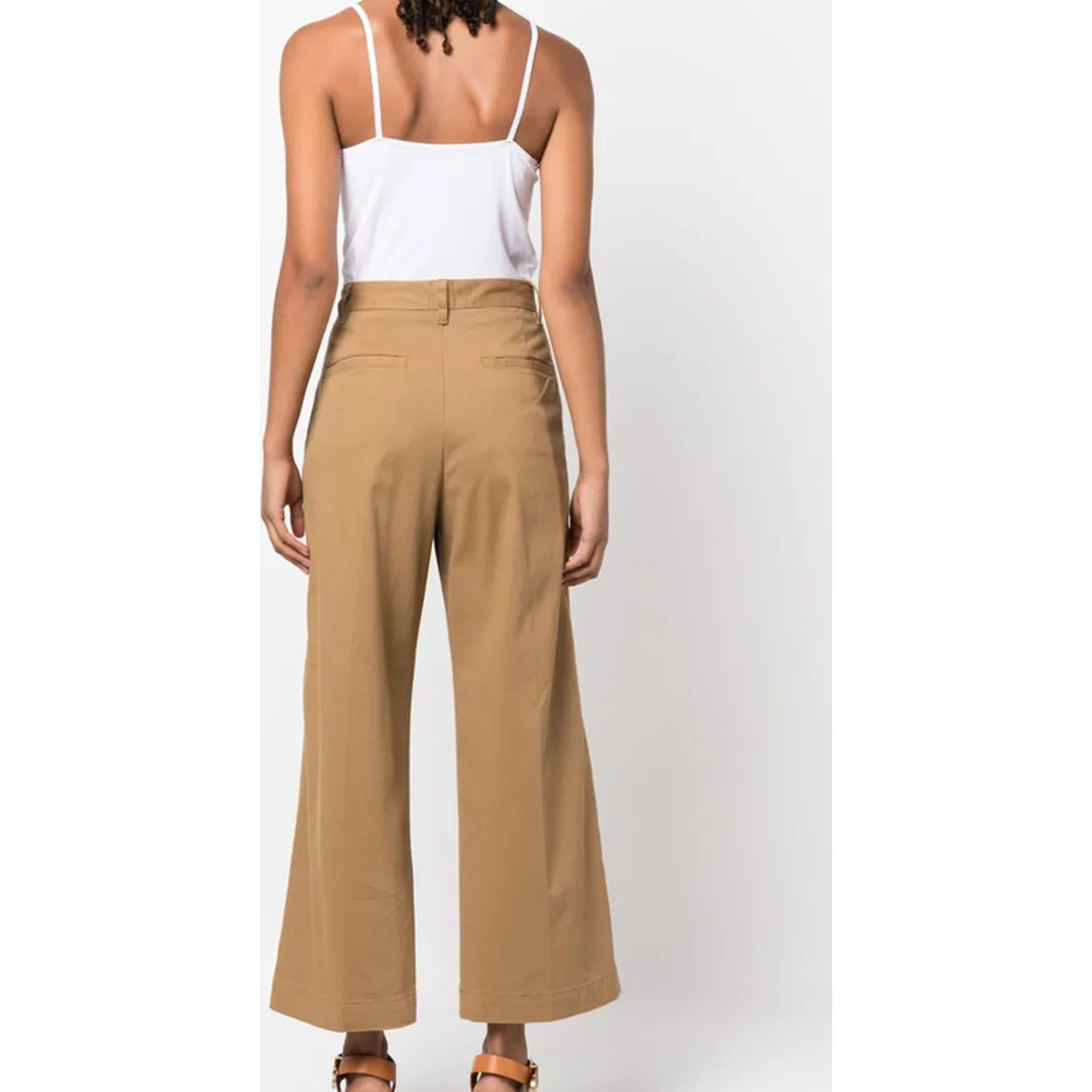 POLO RALPH LAUREN Kelnės moterims, Ruda, Wd lg chno-cropped-flat front 5