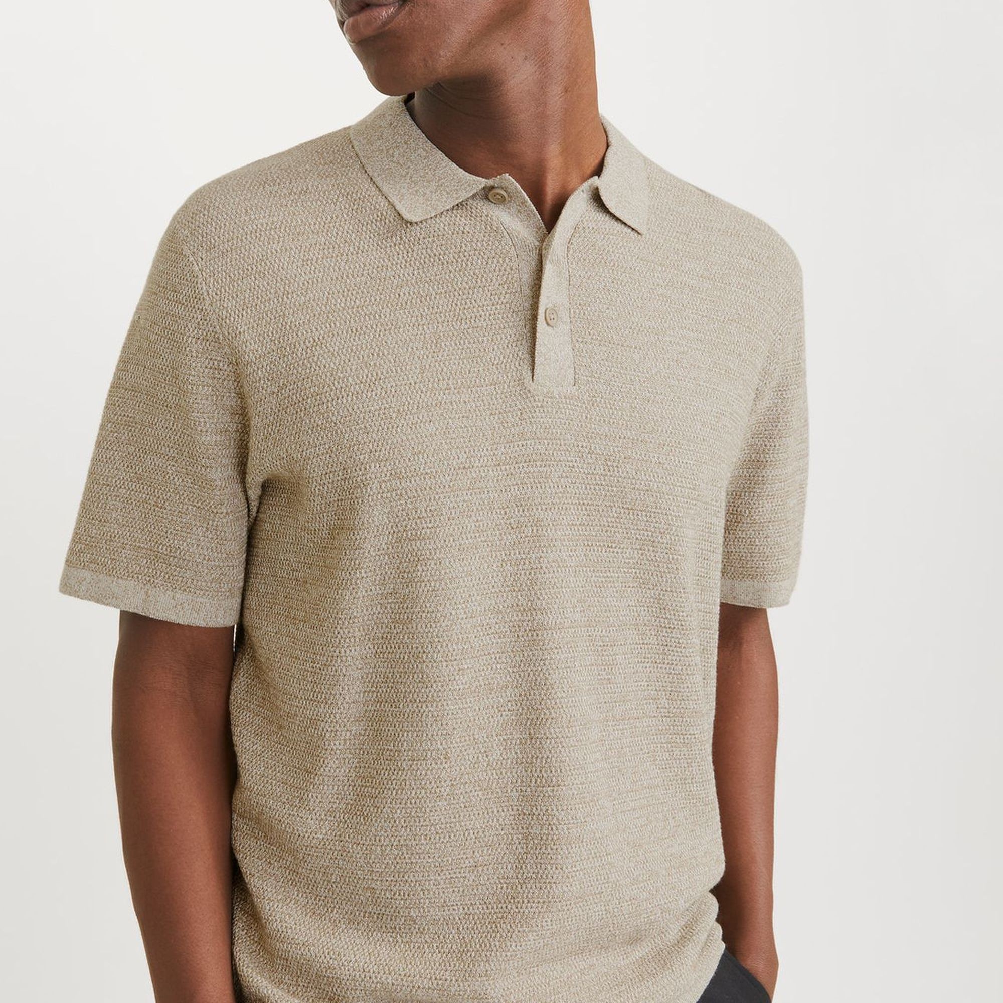 JACK & JONES Megzta palaidinė vyrams, Smėlio, George knit polo 3