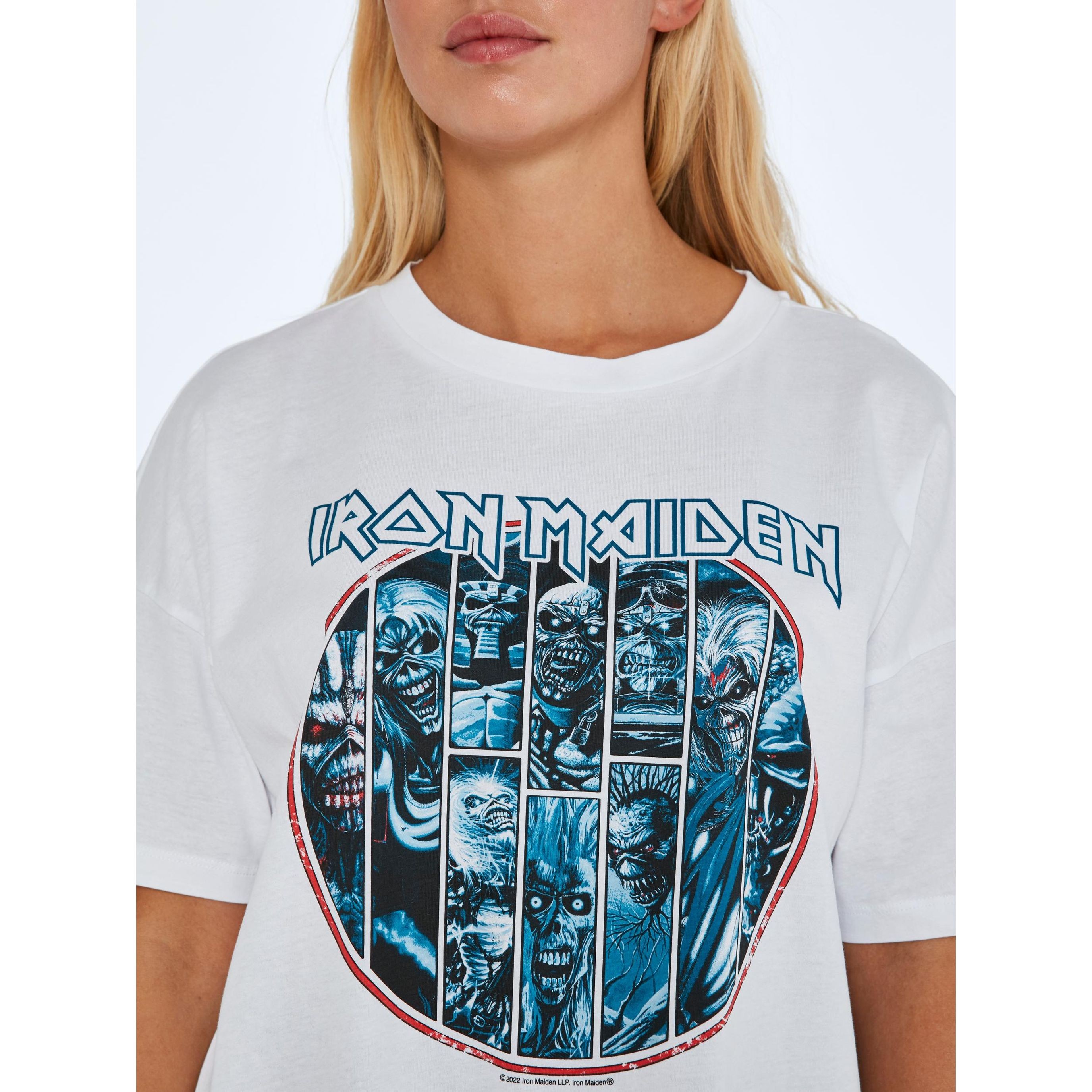 NOISY MAY Marškinėliai moterims, Balta, NMIDA S/S IRON MAIDEN 5