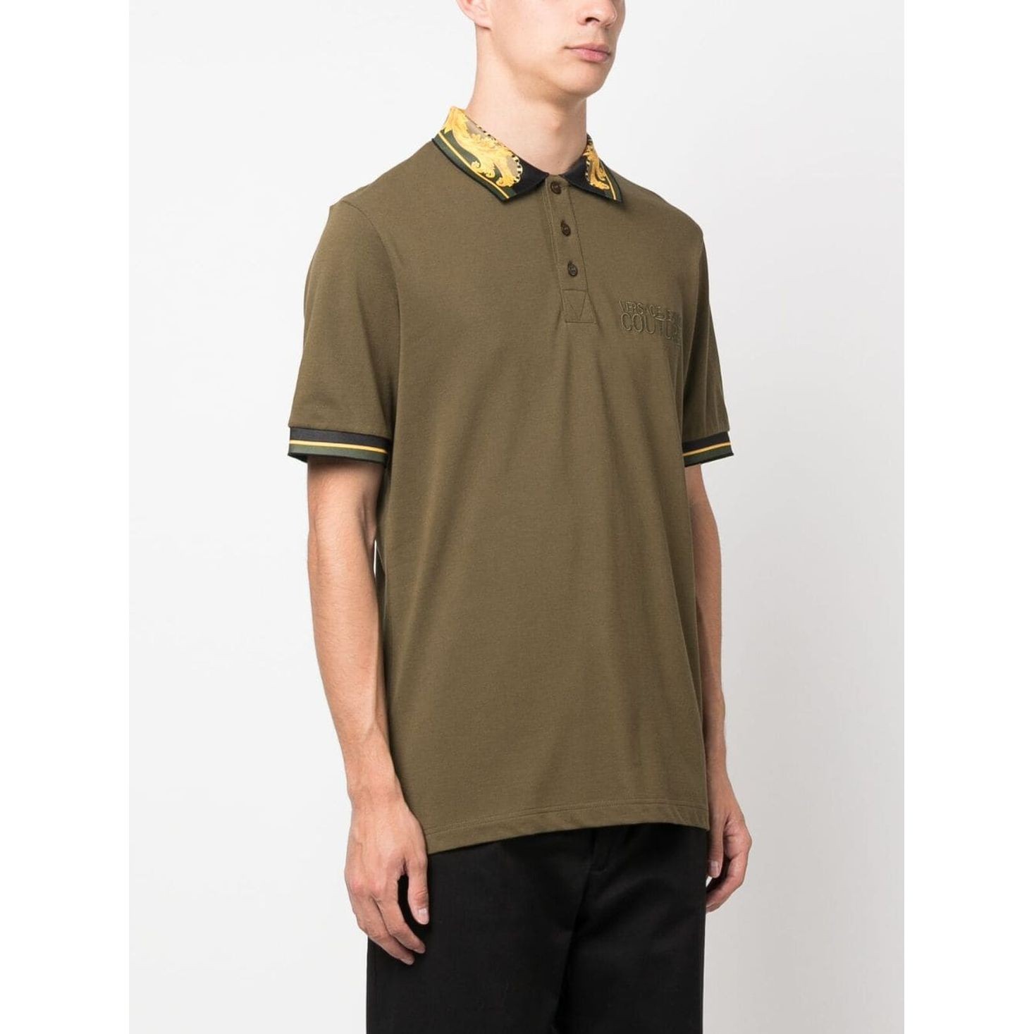 VERSACE JEANS CUTURE Polo marškiniai trumpos rank. vyrams, Žalia, Polo t-shirt 3