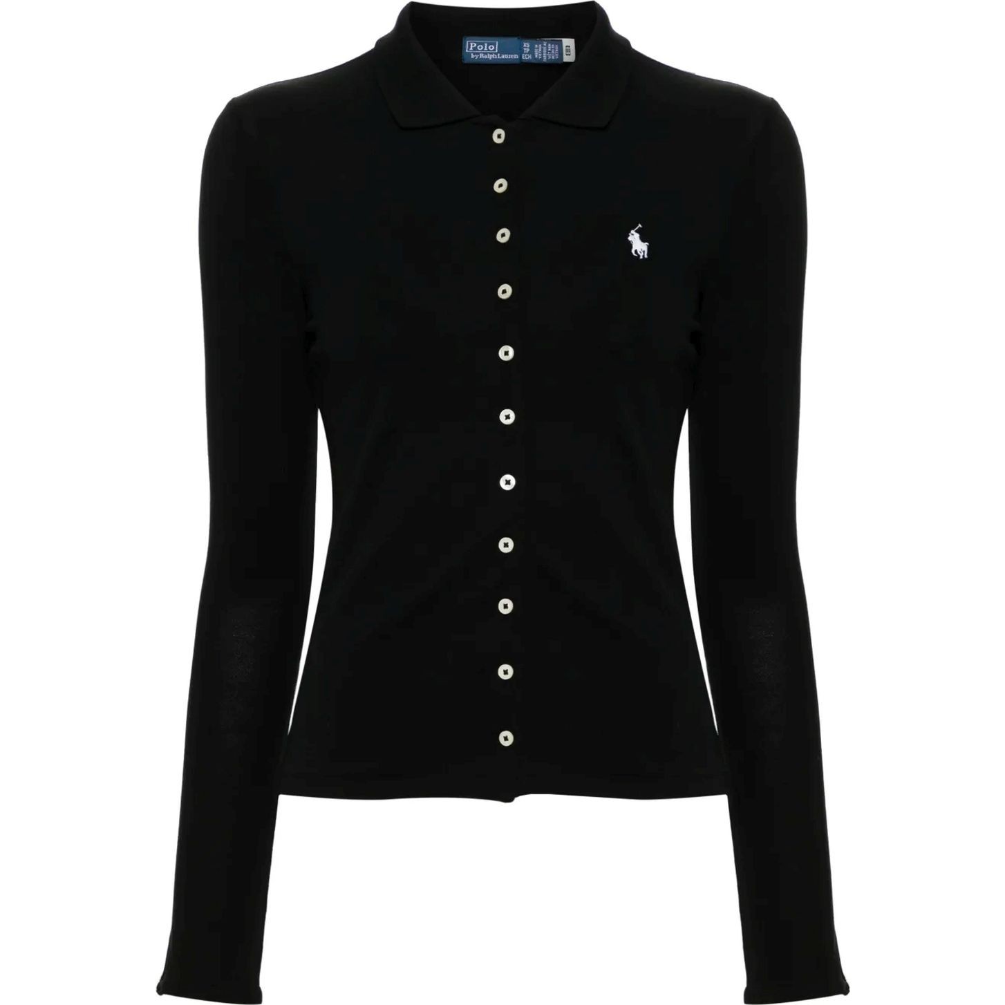 POLO RALPH LAUREN Marškiniai ilgomis rankovėmis moterims, Juoda, Long sleeve-polo shirt