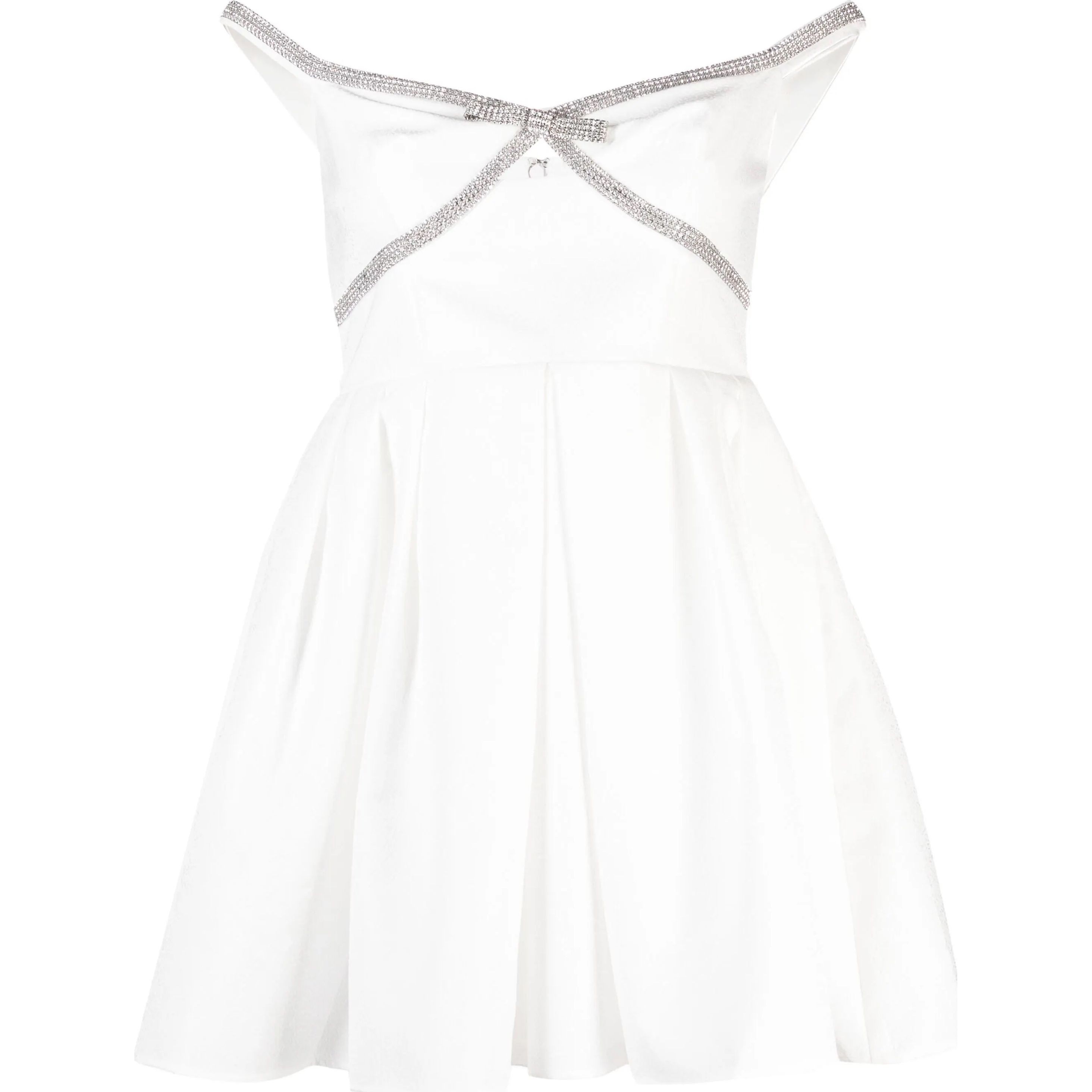 SELF PORTRAIT Mini suknelė moterims, Balta, Diamante mini dress
