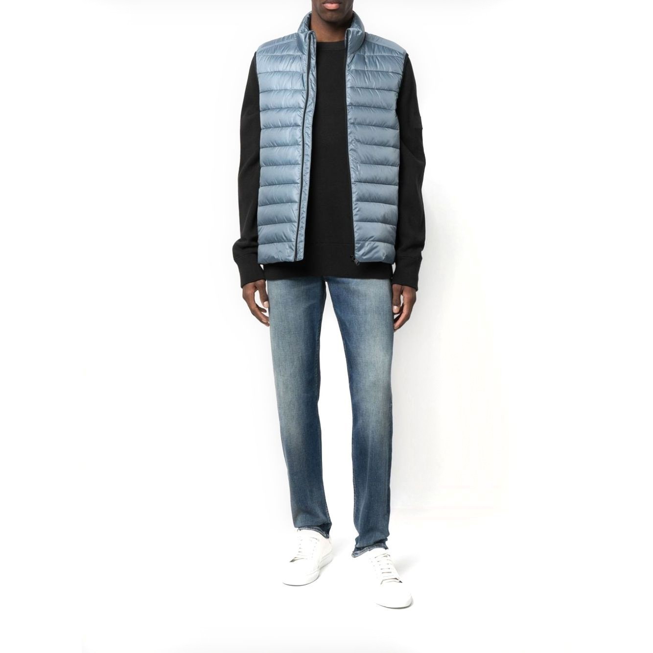 CALVIN KLEIN Pūkinė liemenė vyrams, Pilka, Recycled side logo vest 2