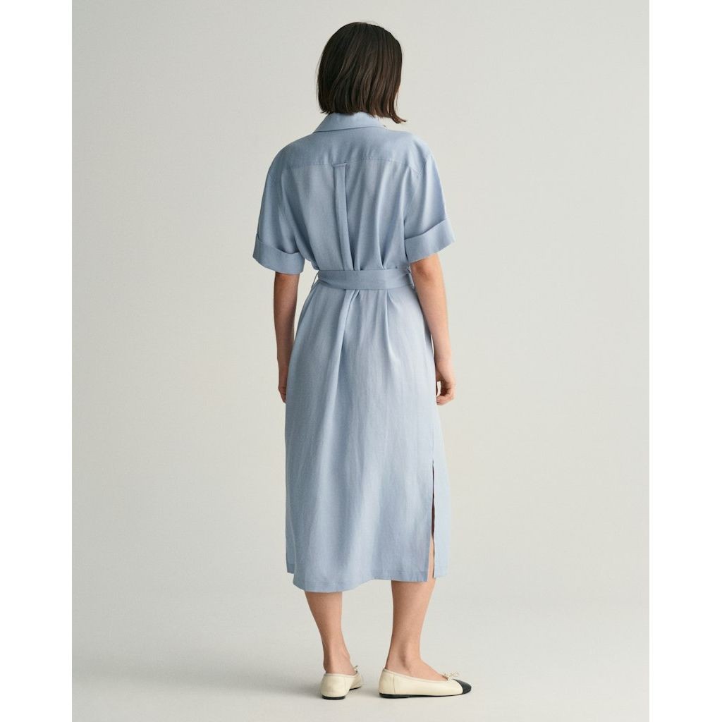 GANT Midi suknelė moterims, Mėlyna, REL POCKET SS SHIRT DRESS 3