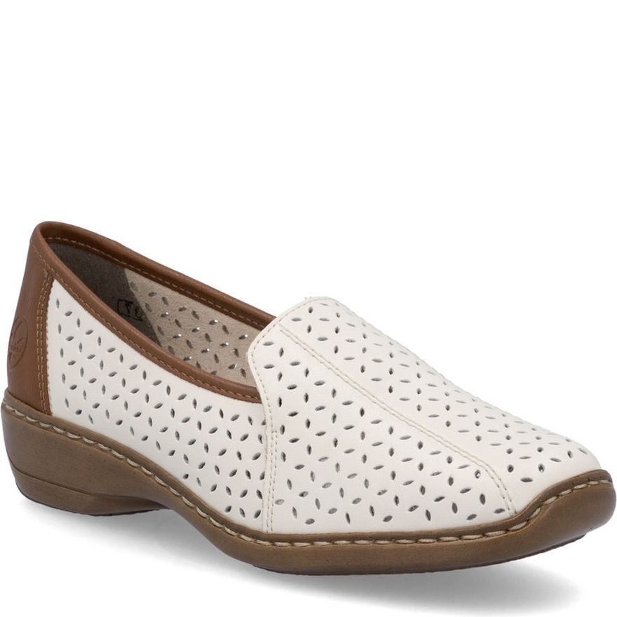 RIEKER Loaferiai moterims, Balta, Slipper 1
